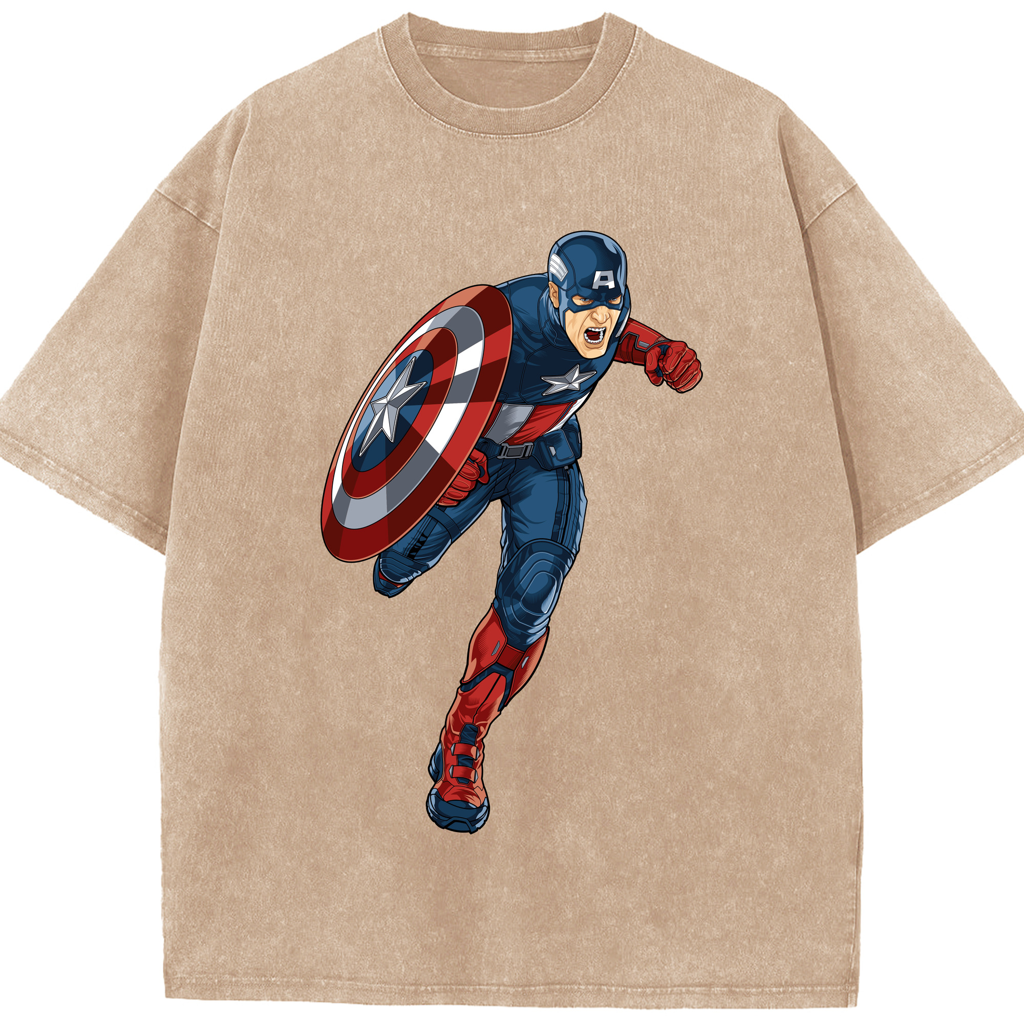 （画像用） アベンジャーズ The Avengers 綿100% ヴィンテージ風 半袖Tシャツ（フロントプリント）