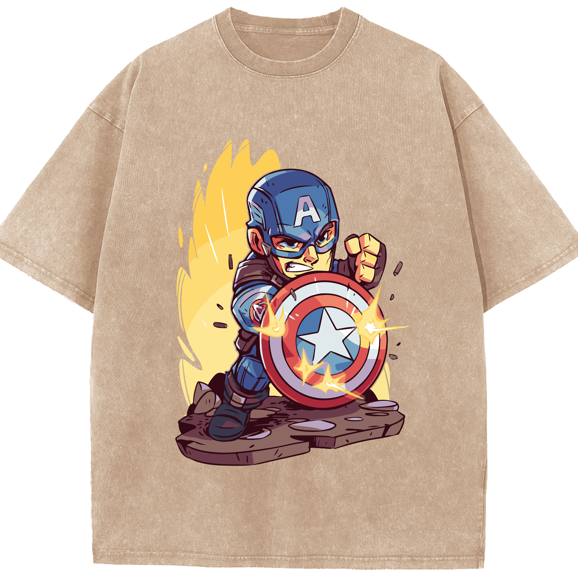 （画像用） アベンジャーズ The Avengers 綿100% ヴィンテージ風 半袖Tシャツ（フロントプリント）