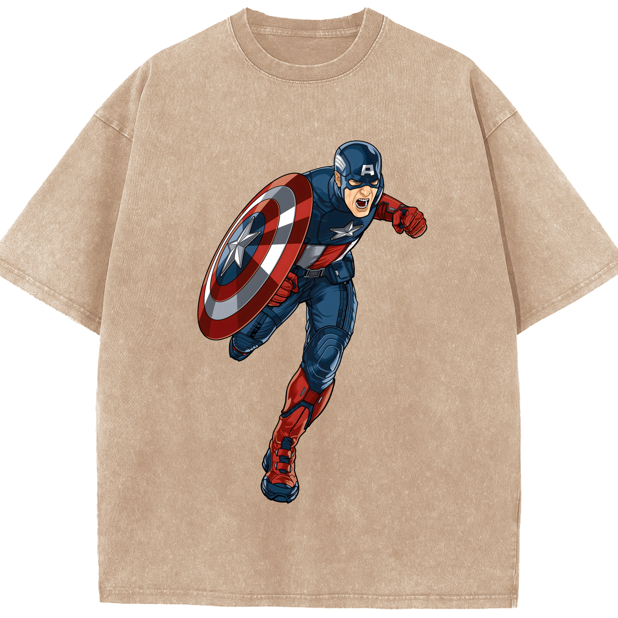 （画像用） アベンジャーズ The Avengers 綿100% ヴィンテージ風 半袖Tシャツ（フロントプリント）