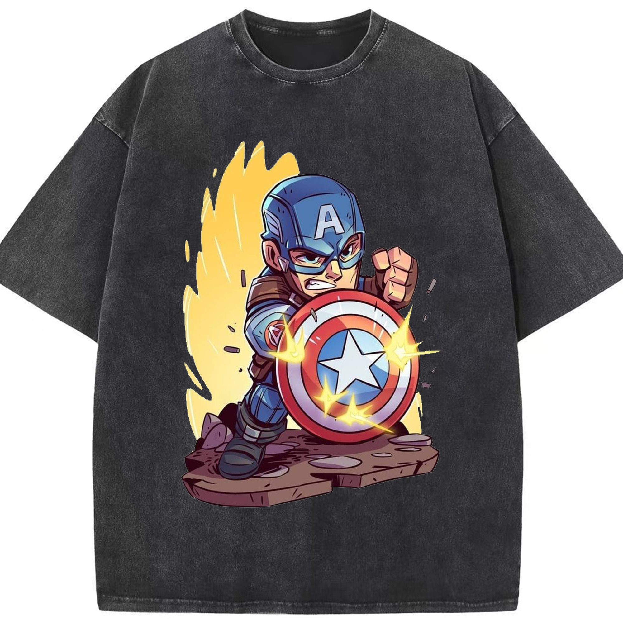 （画像用） アベンジャーズ The Avengers 綿100% ヴィンテージ風 半袖Tシャツ（フロントプリント）