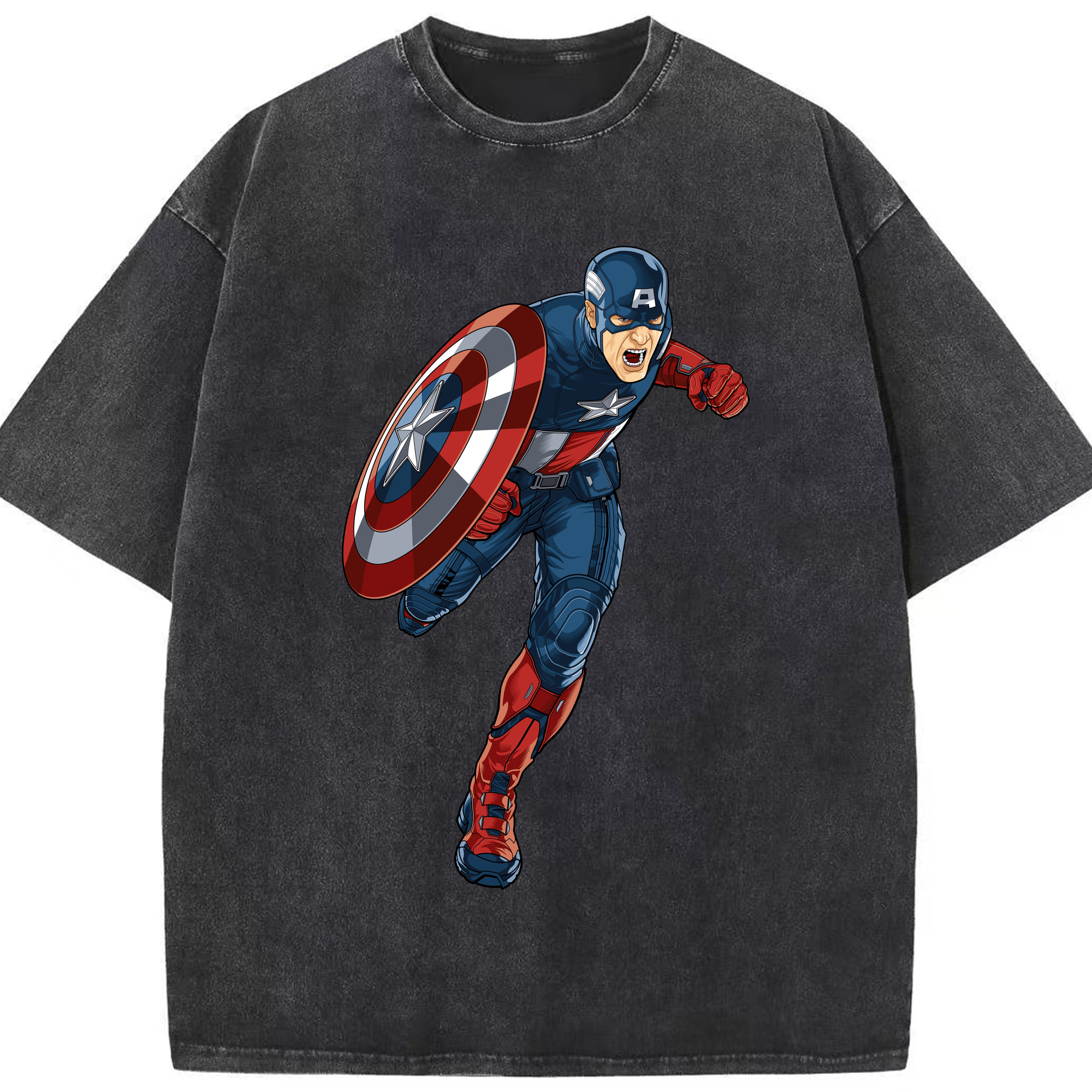 （画像用） アベンジャーズ The Avengers 綿100% ヴィンテージ風 半袖Tシャツ（フロントプリント）