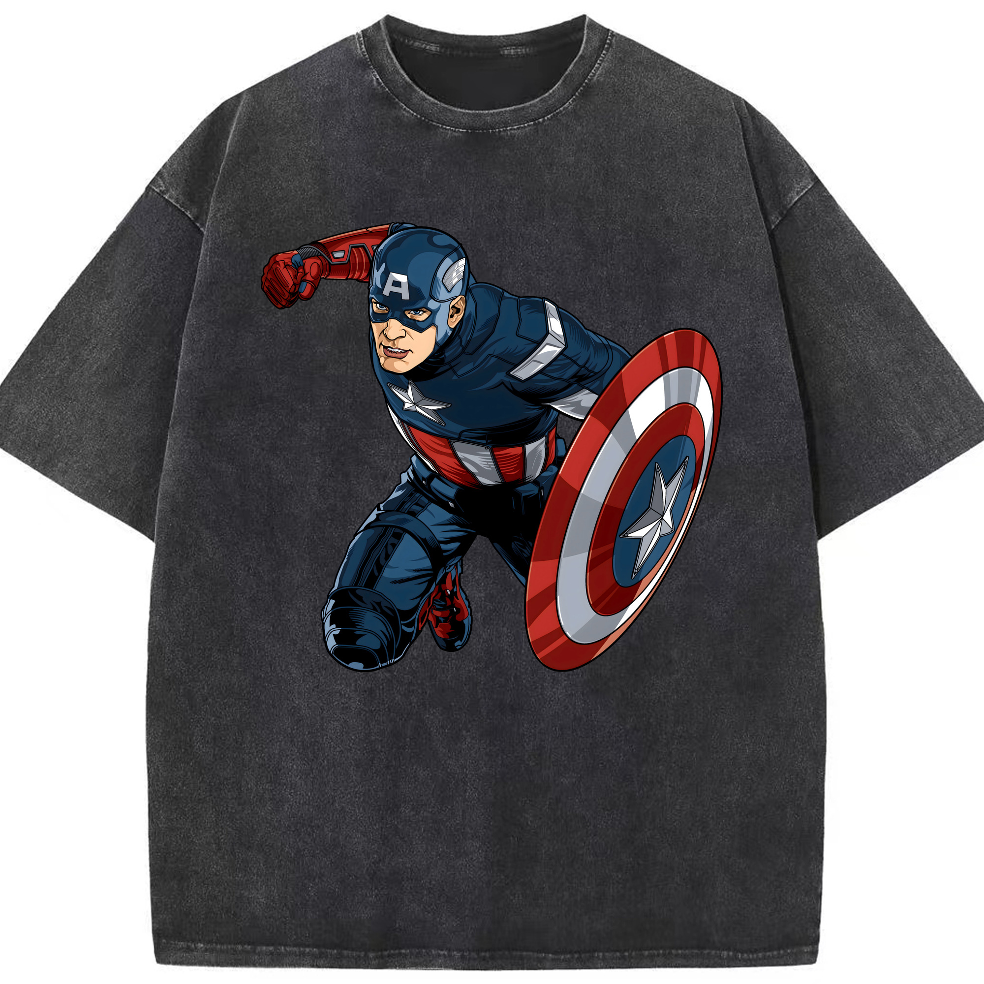 （画像用） アベンジャーズ The Avengers 綿100% ヴィンテージ風 半袖Tシャツ（フロントプリント）