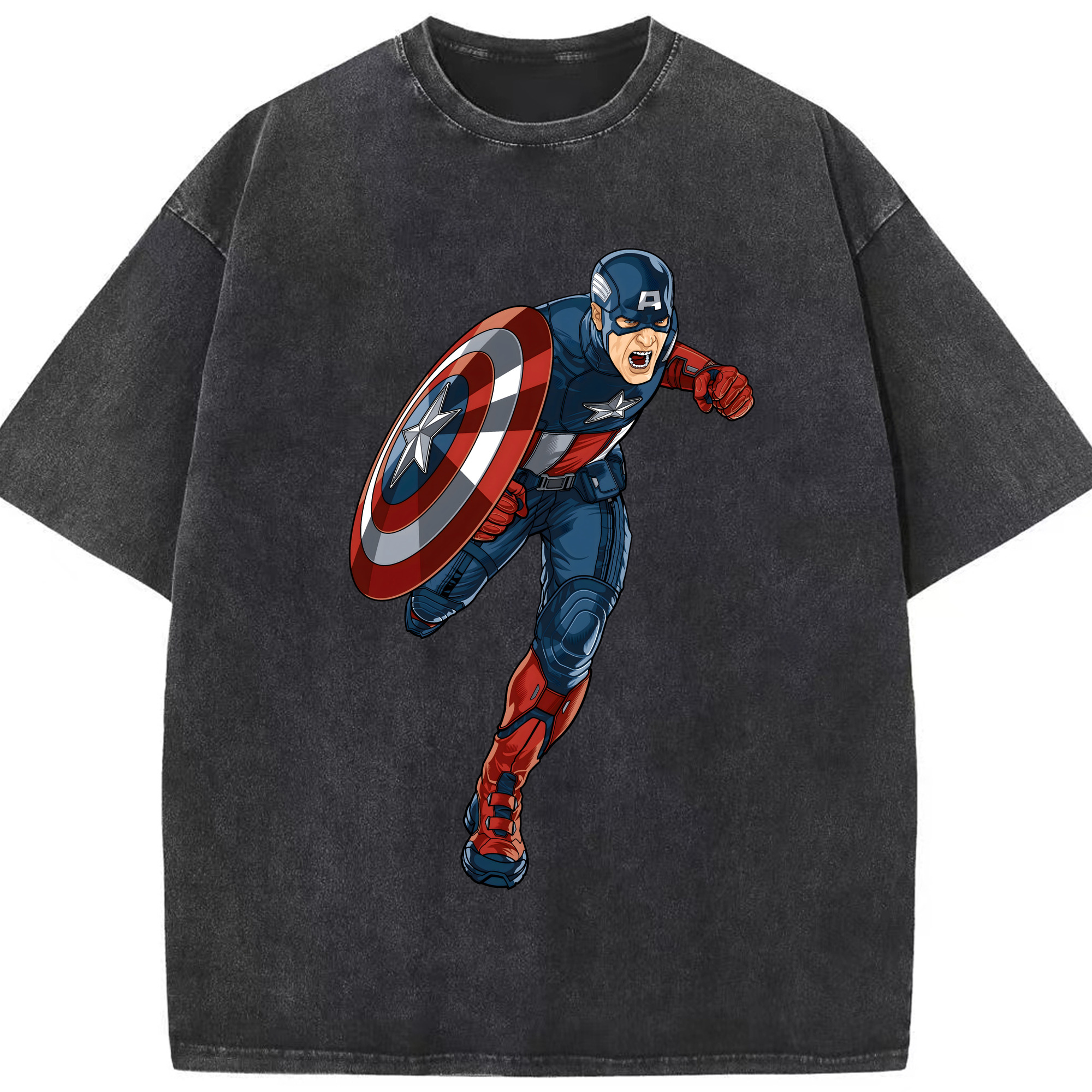 （画像用） アベンジャーズ The Avengers 綿100% ヴィンテージ風 半袖Tシャツ（フロントプリント）