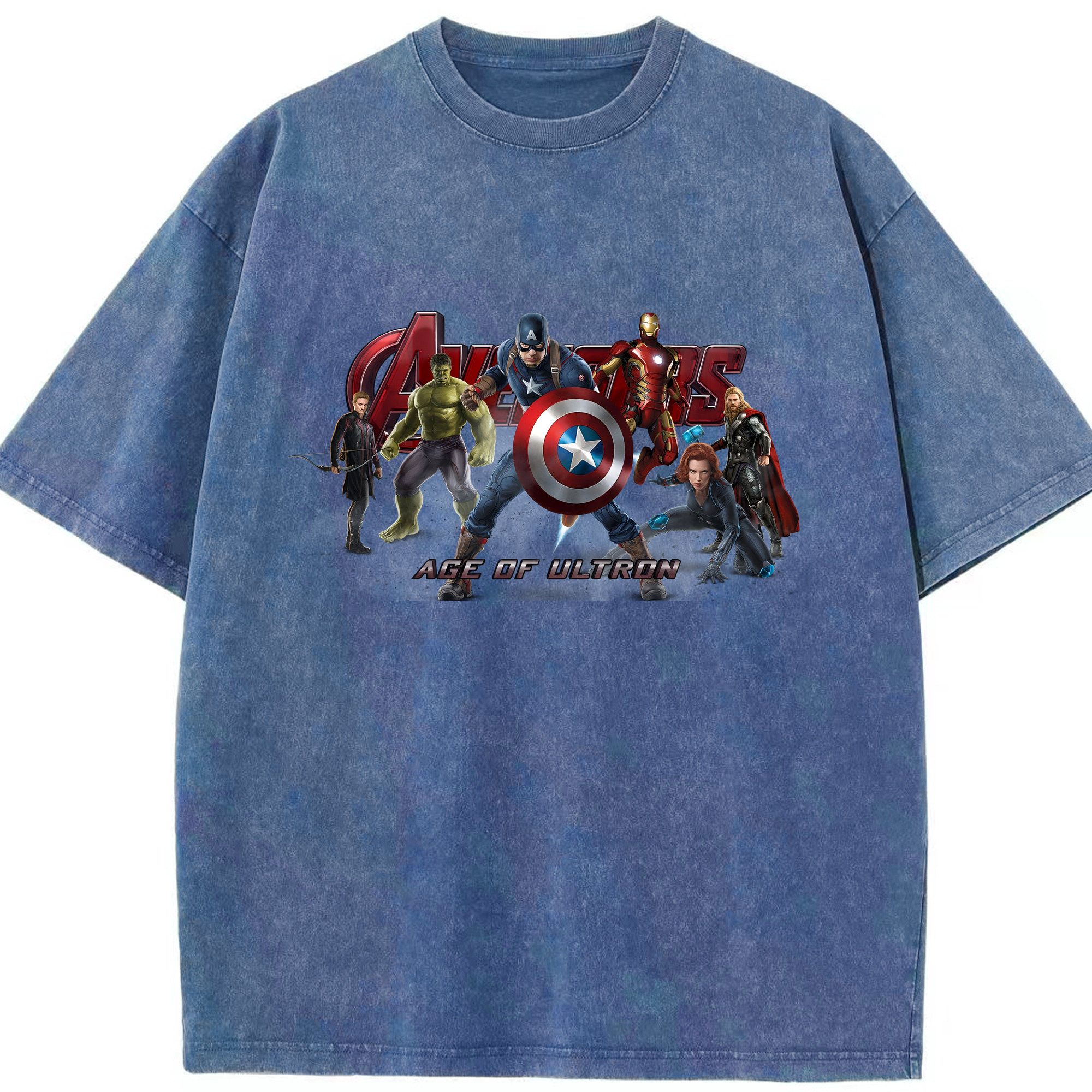 （画像用） アベンジャーズ The Avengers 綿100% ヴィンテージ風 半袖Tシャツ（フロントプリント）