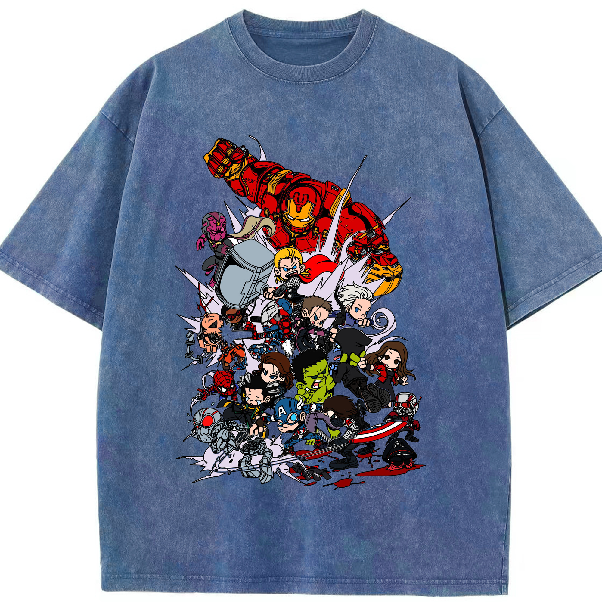 （画像用） アベンジャーズ The Avengers 綿100% ヴィンテージ風 半袖Tシャツ（フロントプリント）