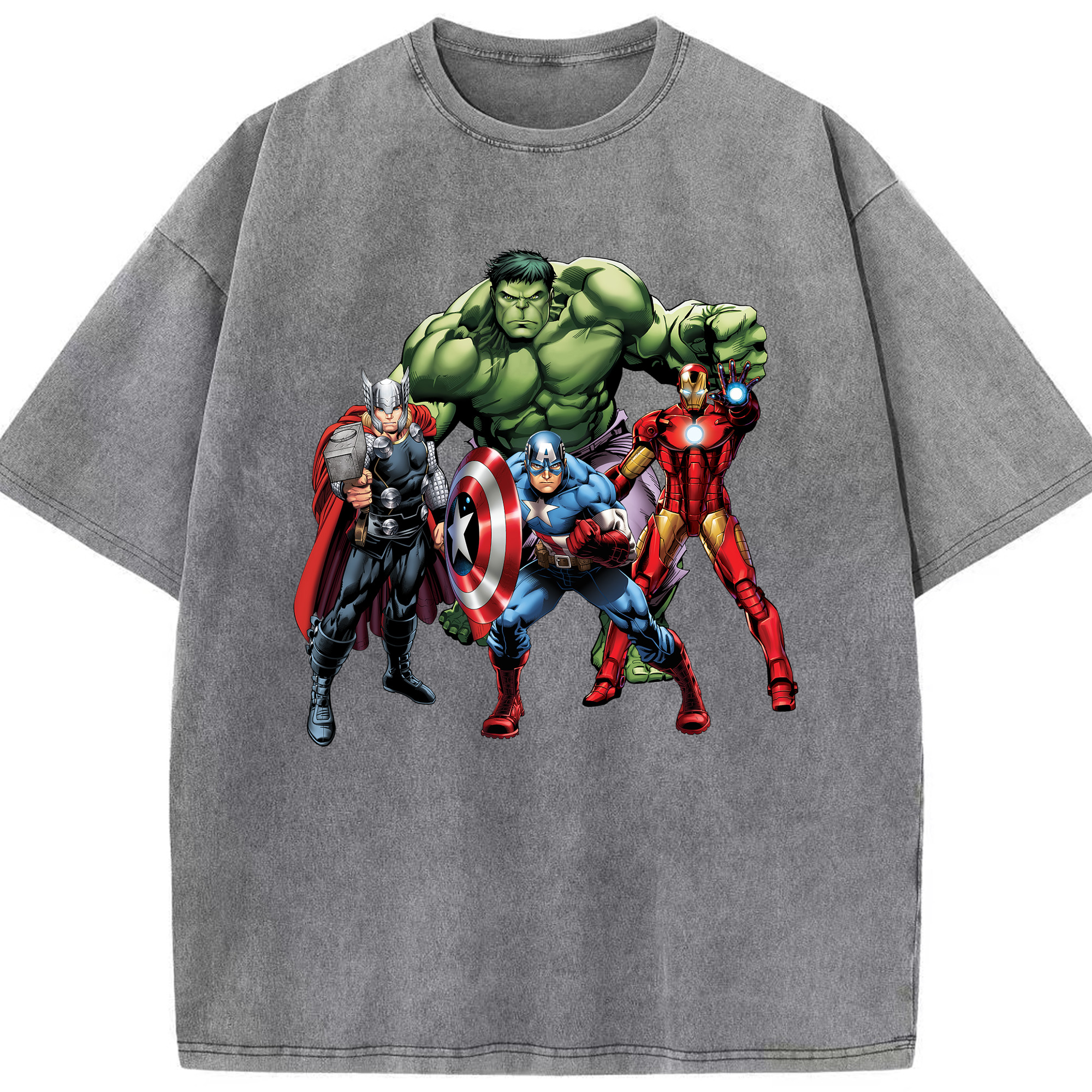 （画像用） アベンジャーズ The Avengers 綿100% ヴィンテージ風 半袖Tシャツ（フロントプリント）