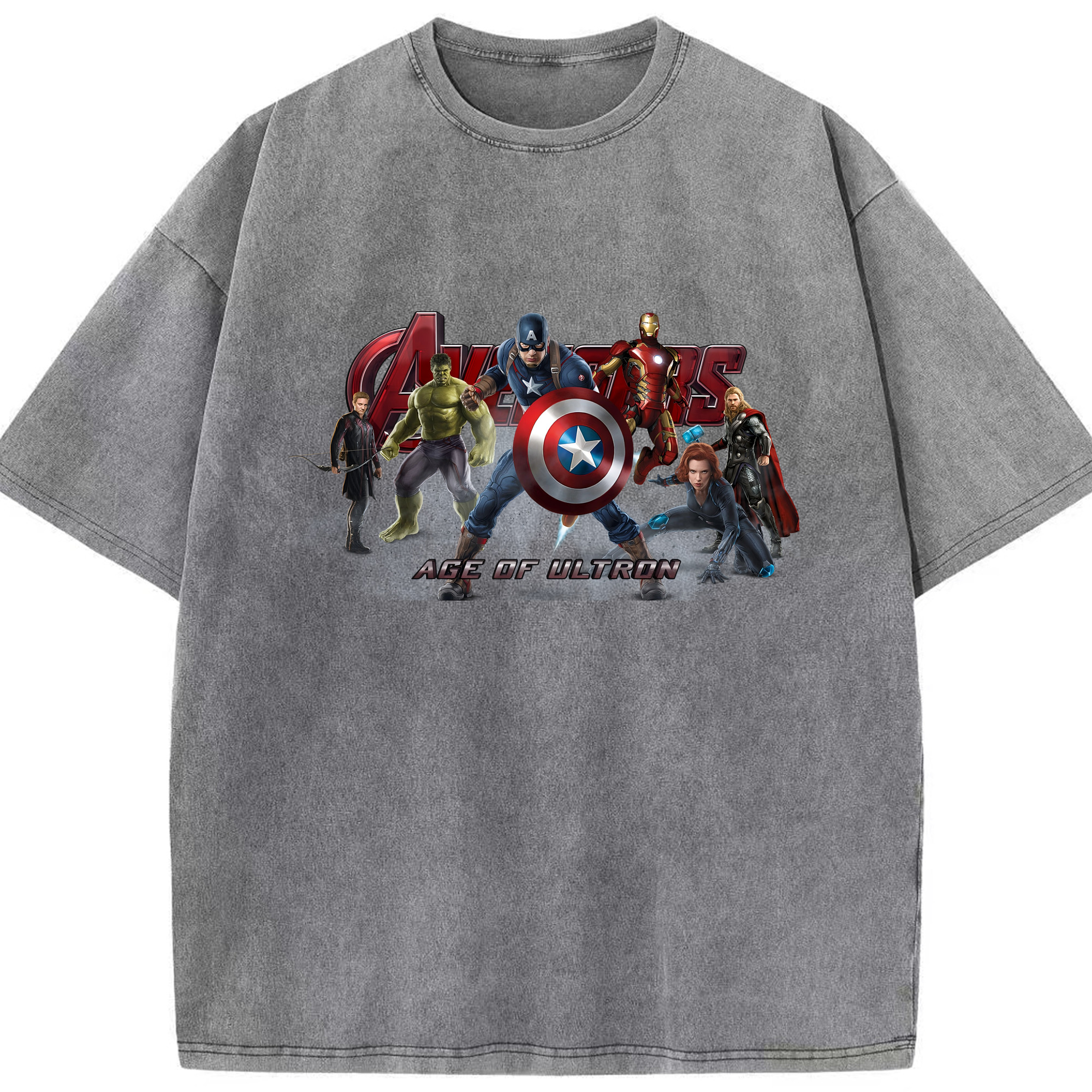 （画像用） アベンジャーズ The Avengers 綿100% ヴィンテージ風 半袖Tシャツ（フロントプリント）