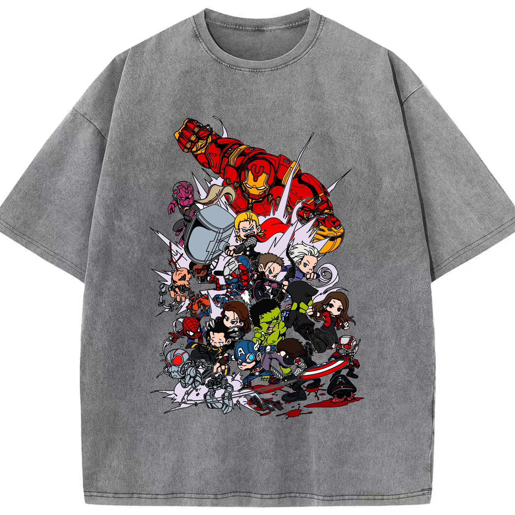 （画像用） アベンジャーズ The Avengers 綿100% ヴィンテージ風 半袖Tシャツ（フロントプリント）