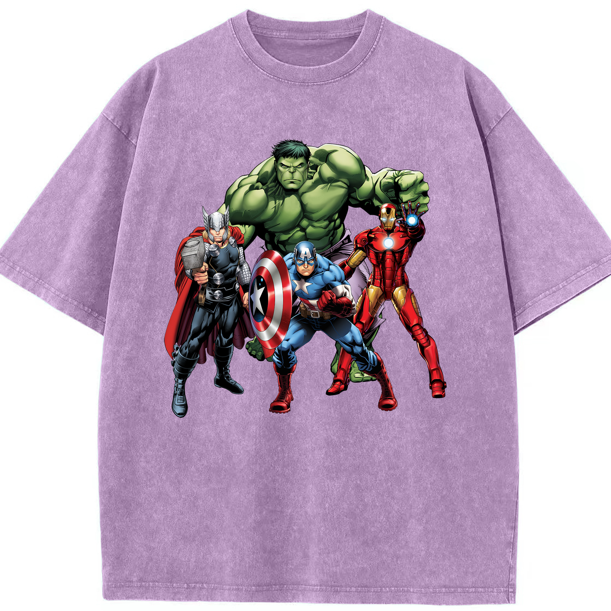 （画像用） アベンジャーズ The Avengers 綿100% ヴィンテージ風 半袖Tシャツ（フロントプリント）