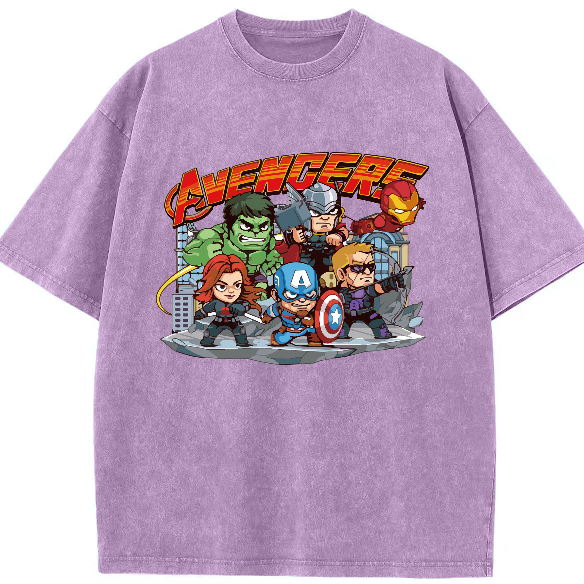 （画像用） アベンジャーズ The Avengers 綿100% ヴィンテージ風 半袖Tシャツ（フロントプリント）