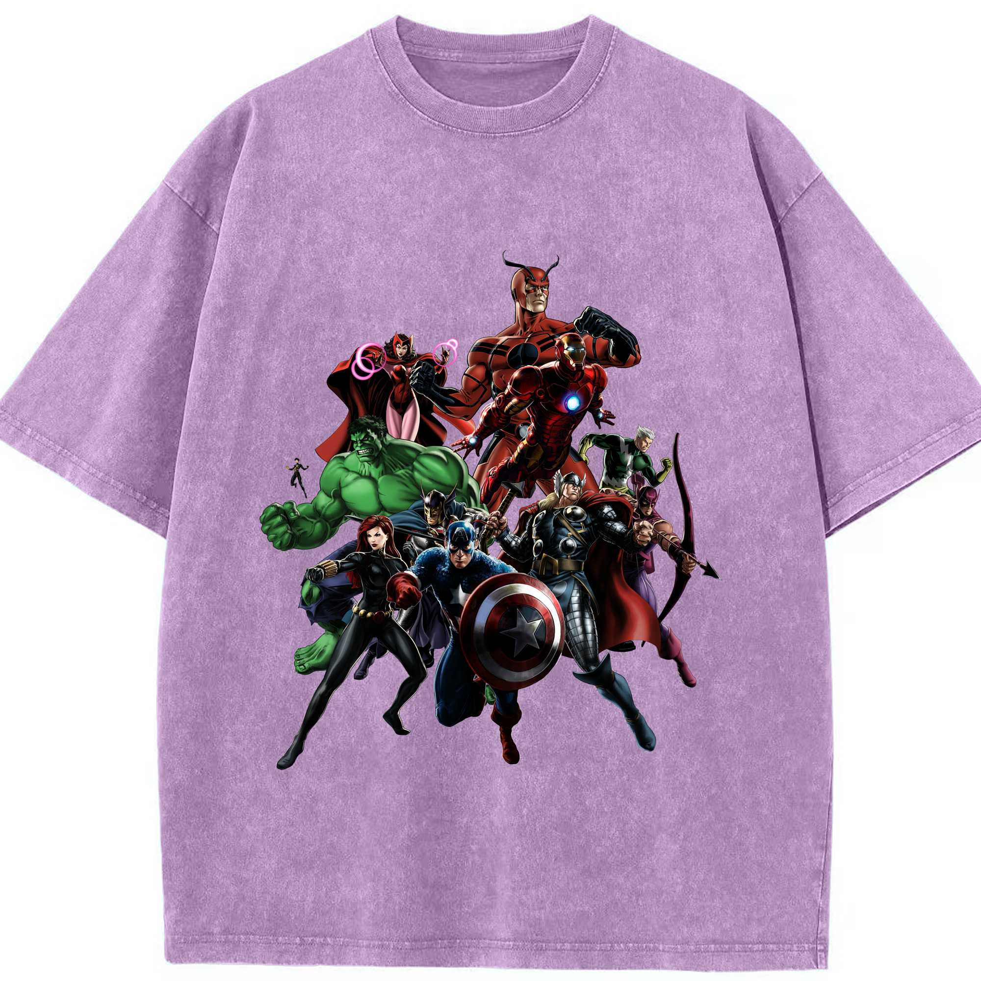 （画像用） アベンジャーズ The Avengers 綿100% ヴィンテージ風 半袖Tシャツ（フロントプリント）