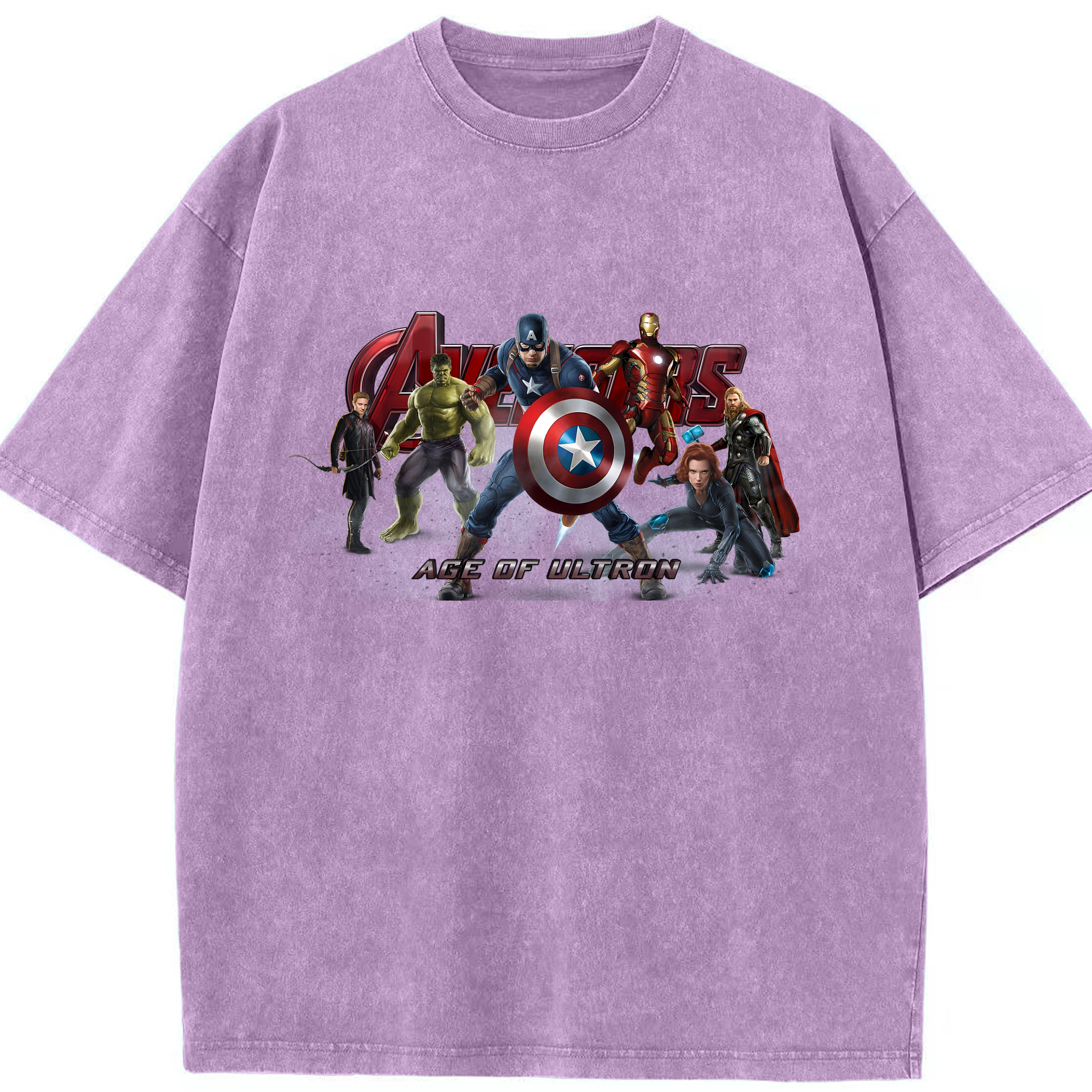 （画像用） アベンジャーズ The Avengers 綿100% ヴィンテージ風 半袖Tシャツ（フロントプリント）