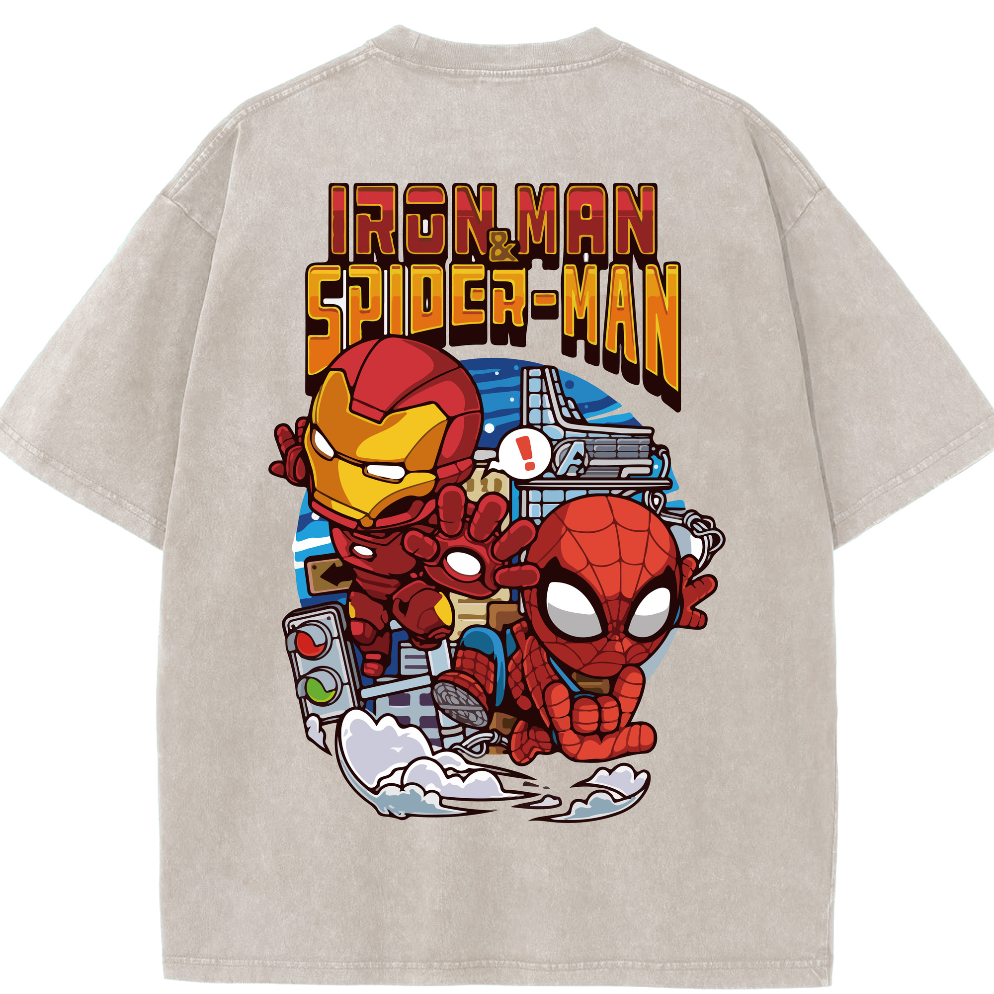（画像用） アベンジャーズ The Avengers 綿100% ヴィンテージ風 半袖Tシャツ（背面プリント）