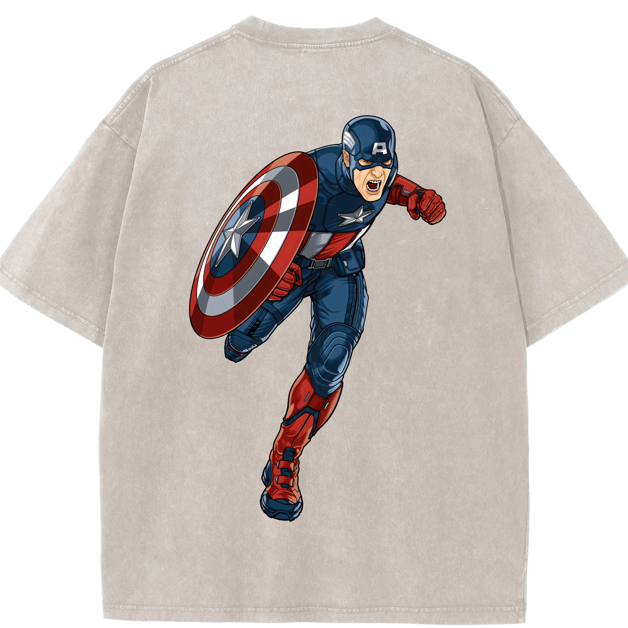 （画像用） アベンジャーズ The Avengers 綿100% ヴィンテージ風 半袖Tシャツ（背面プリント）