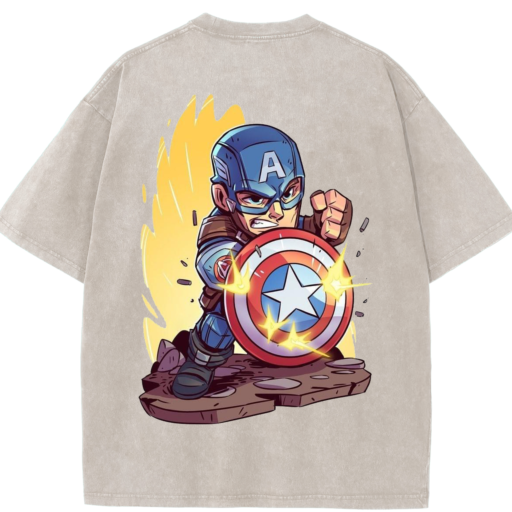 （画像用） アベンジャーズ The Avengers 綿100% ヴィンテージ風 半袖Tシャツ（背面プリント）