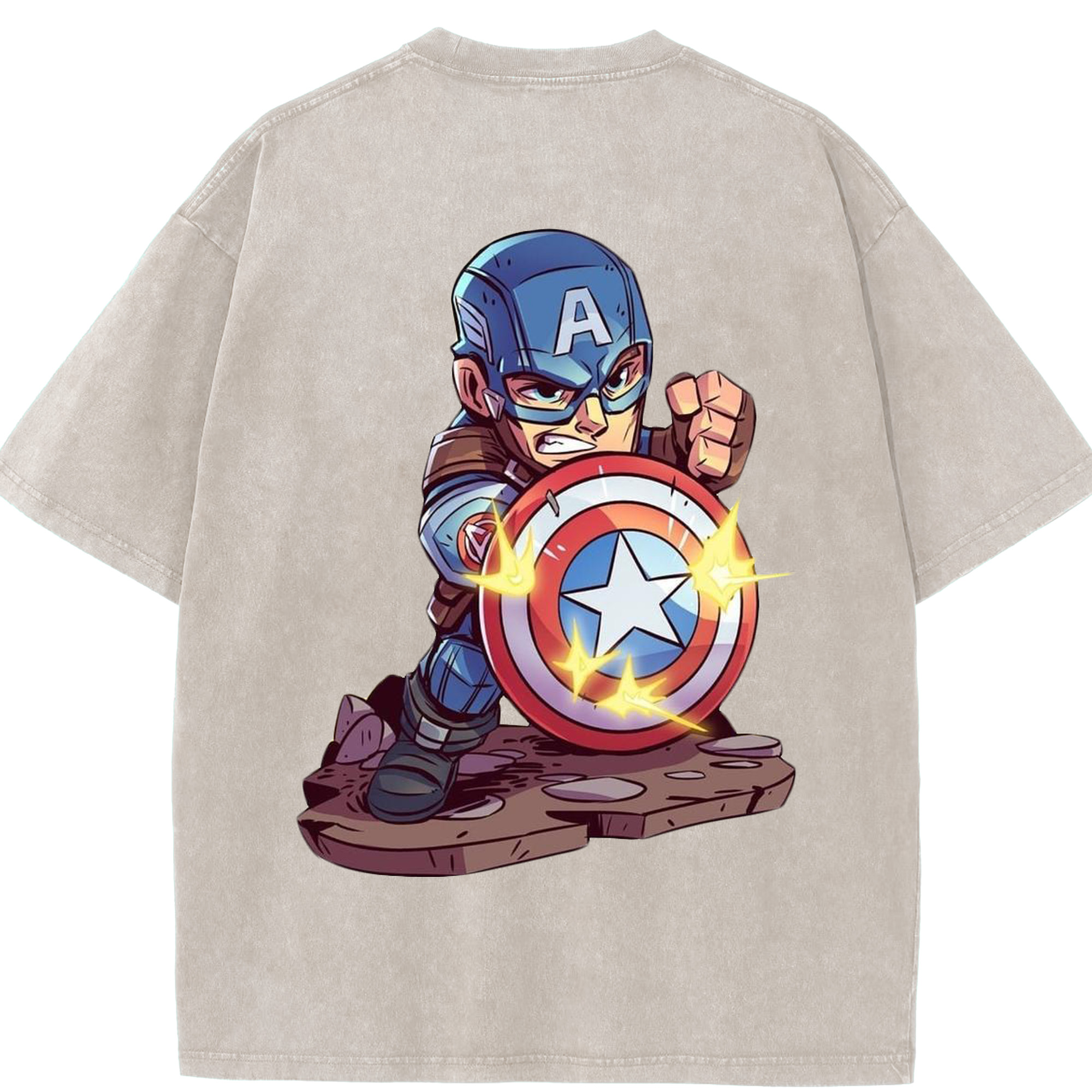（画像用） アベンジャーズ The Avengers 綿100% ヴィンテージ風 半袖Tシャツ（背面プリント）