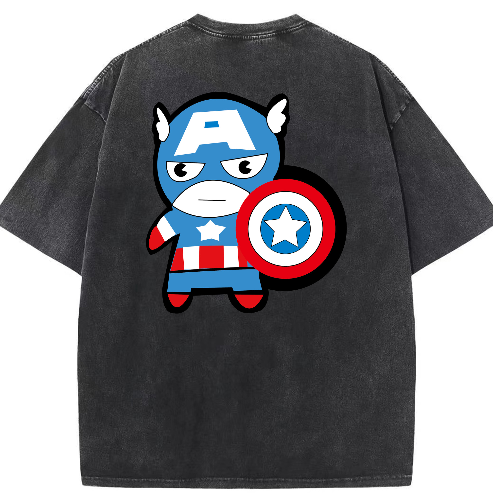 （画像用） アベンジャーズ The Avengers 綿100% ヴィンテージ風 半袖Tシャツ（背面プリント）