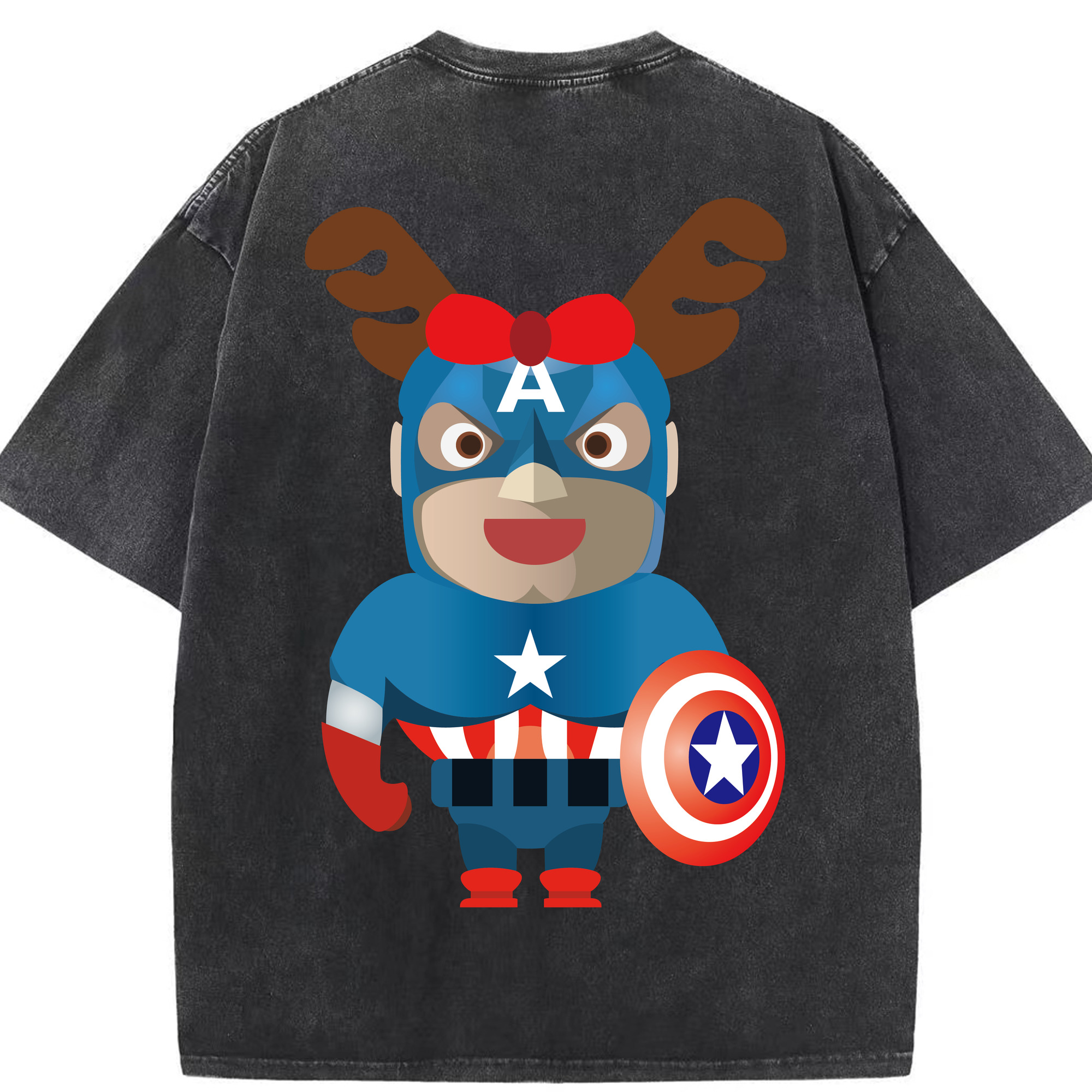 （画像用） アベンジャーズ The Avengers 綿100% ヴィンテージ風 半袖Tシャツ（背面プリント）