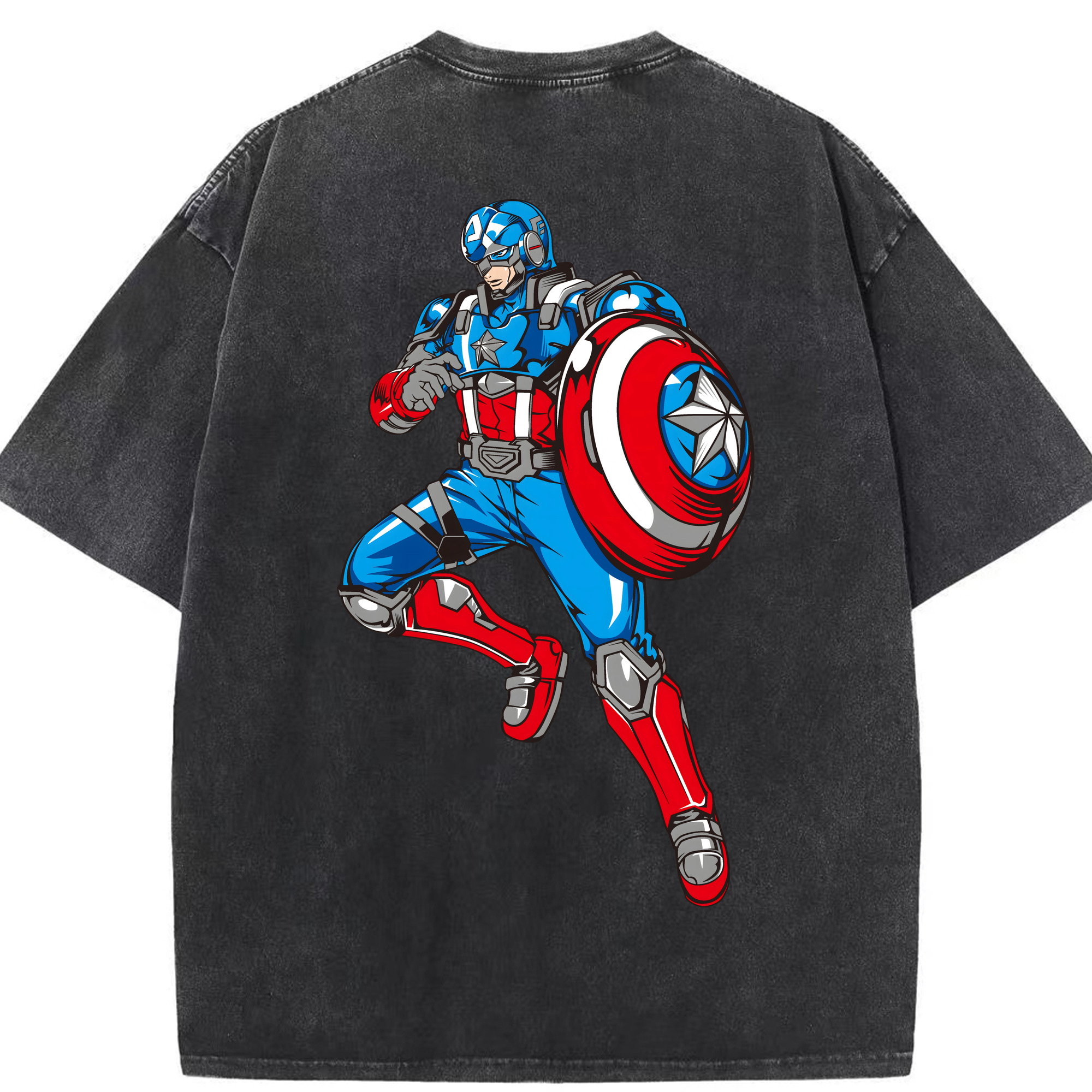 （画像用） アベンジャーズ The Avengers 綿100% ヴィンテージ風 半袖Tシャツ（背面プリント）