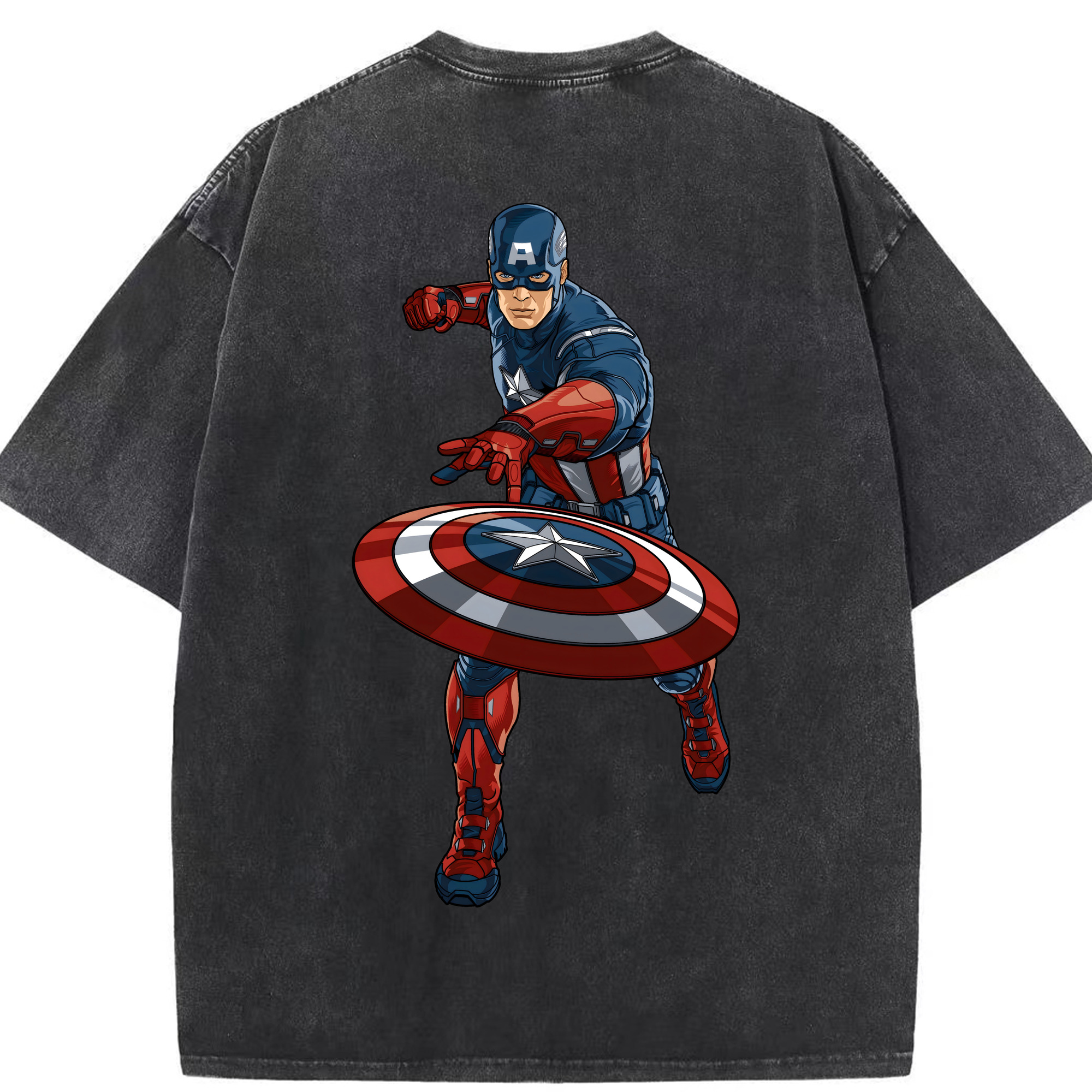 （画像用） アベンジャーズ The Avengers 綿100% ヴィンテージ風 半袖Tシャツ（背面プリント）