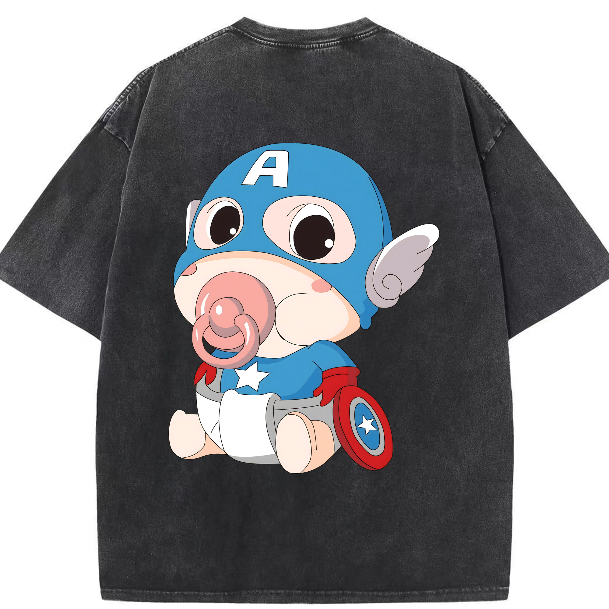 （画像用） アベンジャーズ The Avengers 綿100% ヴィンテージ風 半袖Tシャツ（背面プリント）