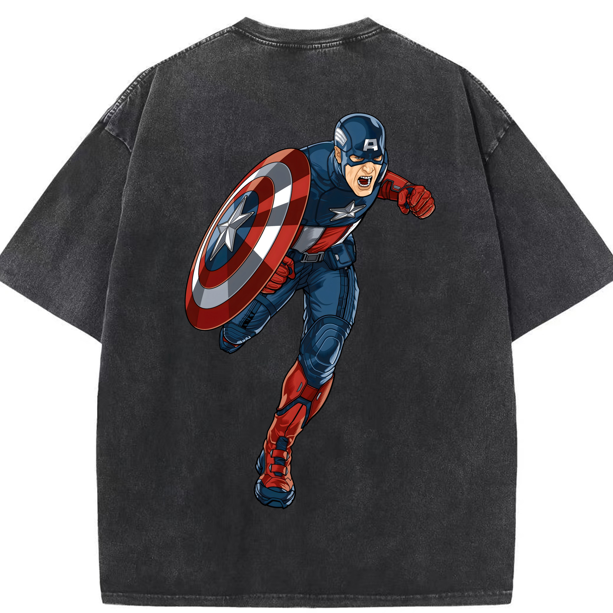（画像用） アベンジャーズ The Avengers 綿100% ヴィンテージ風 半袖Tシャツ（背面プリント）