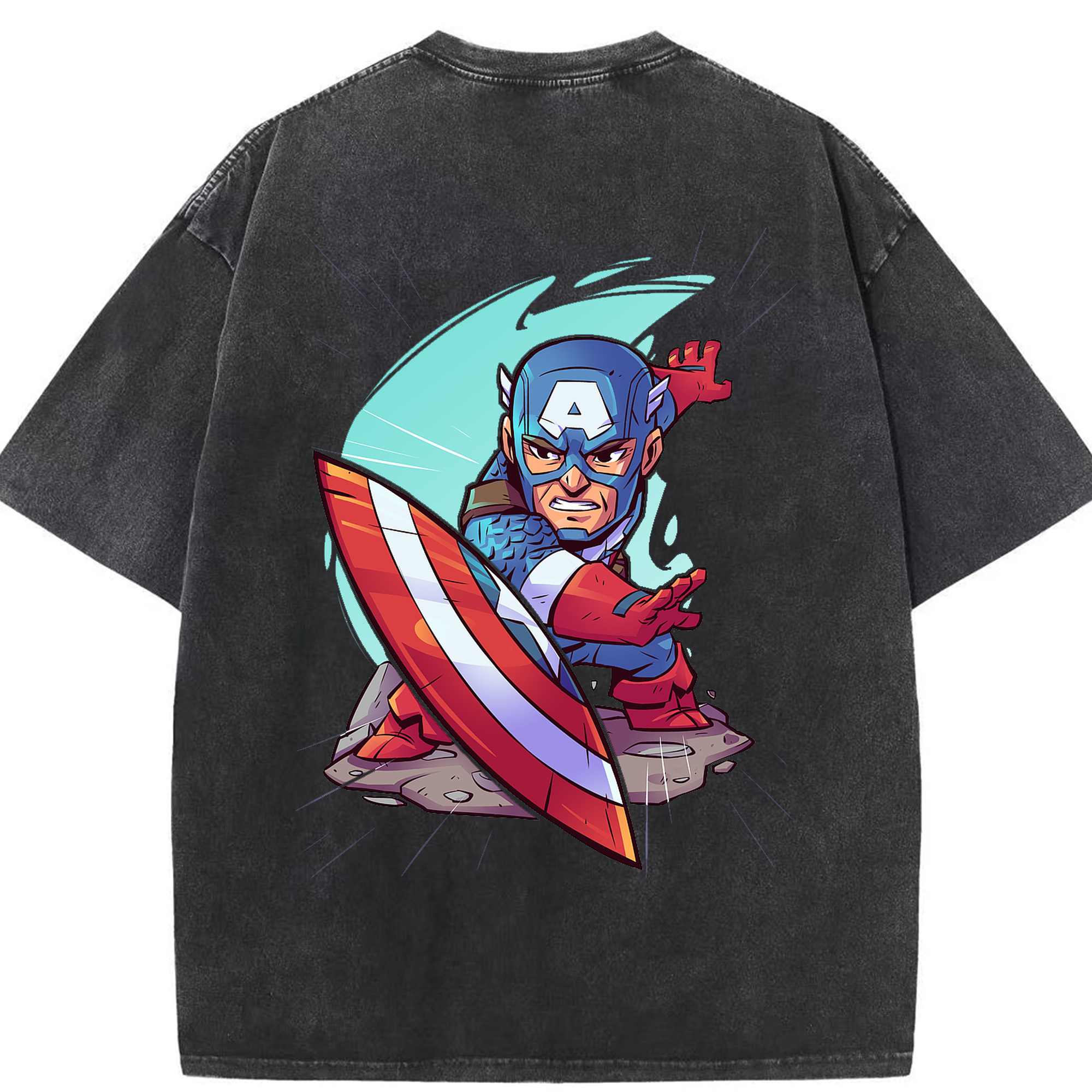 （画像用） アベンジャーズ The Avengers 綿100% ヴィンテージ風 半袖Tシャツ（背面プリント）