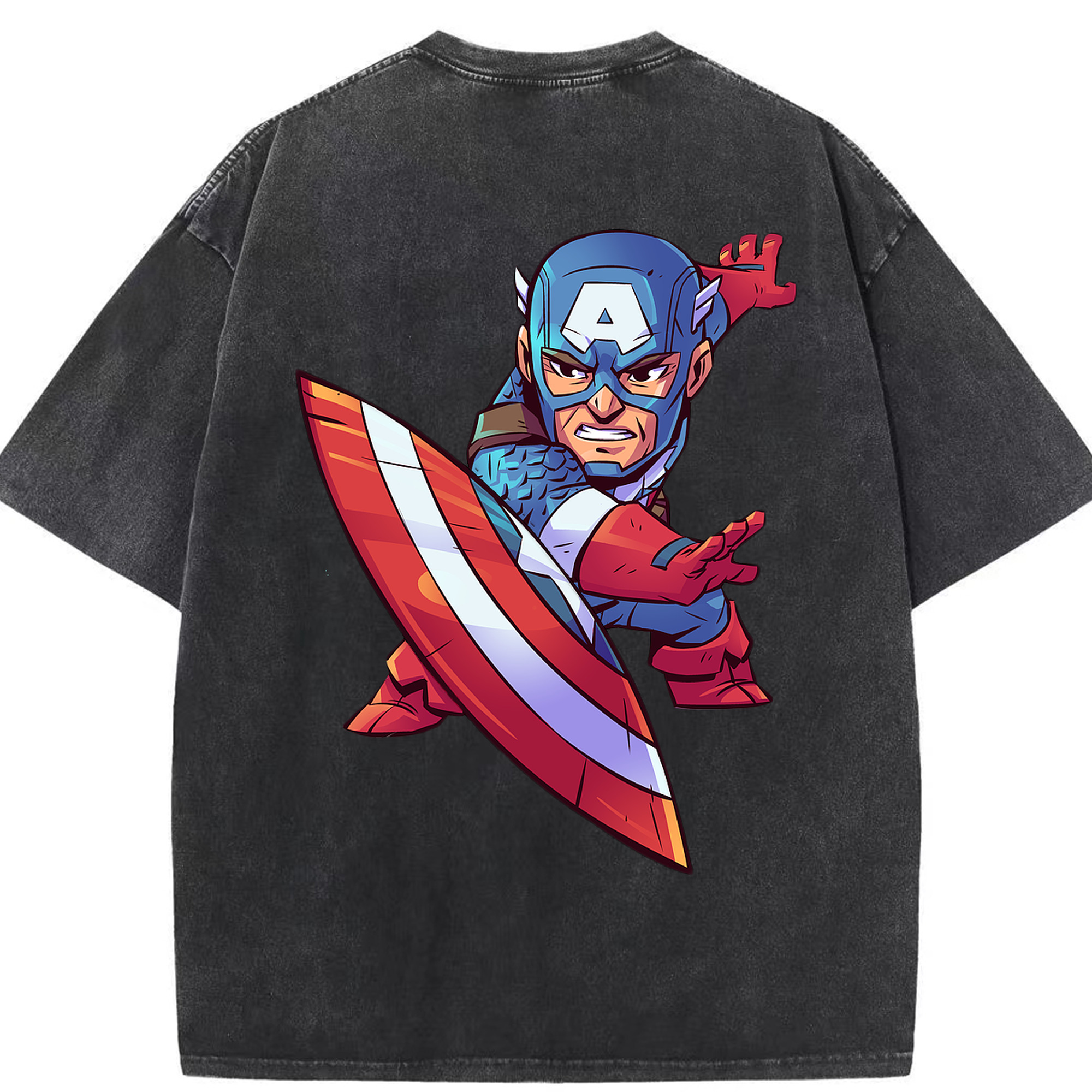（画像用） アベンジャーズ The Avengers 綿100% ヴィンテージ風 半袖Tシャツ（背面プリント）