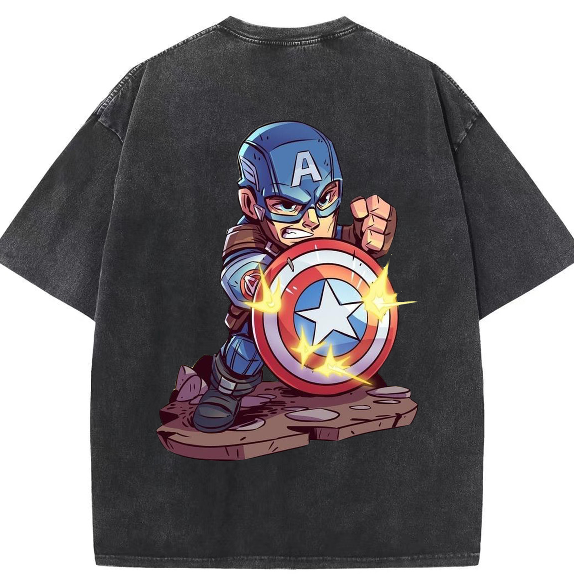 （画像用） アベンジャーズ The Avengers 綿100% ヴィンテージ風 半袖Tシャツ（背面プリント）