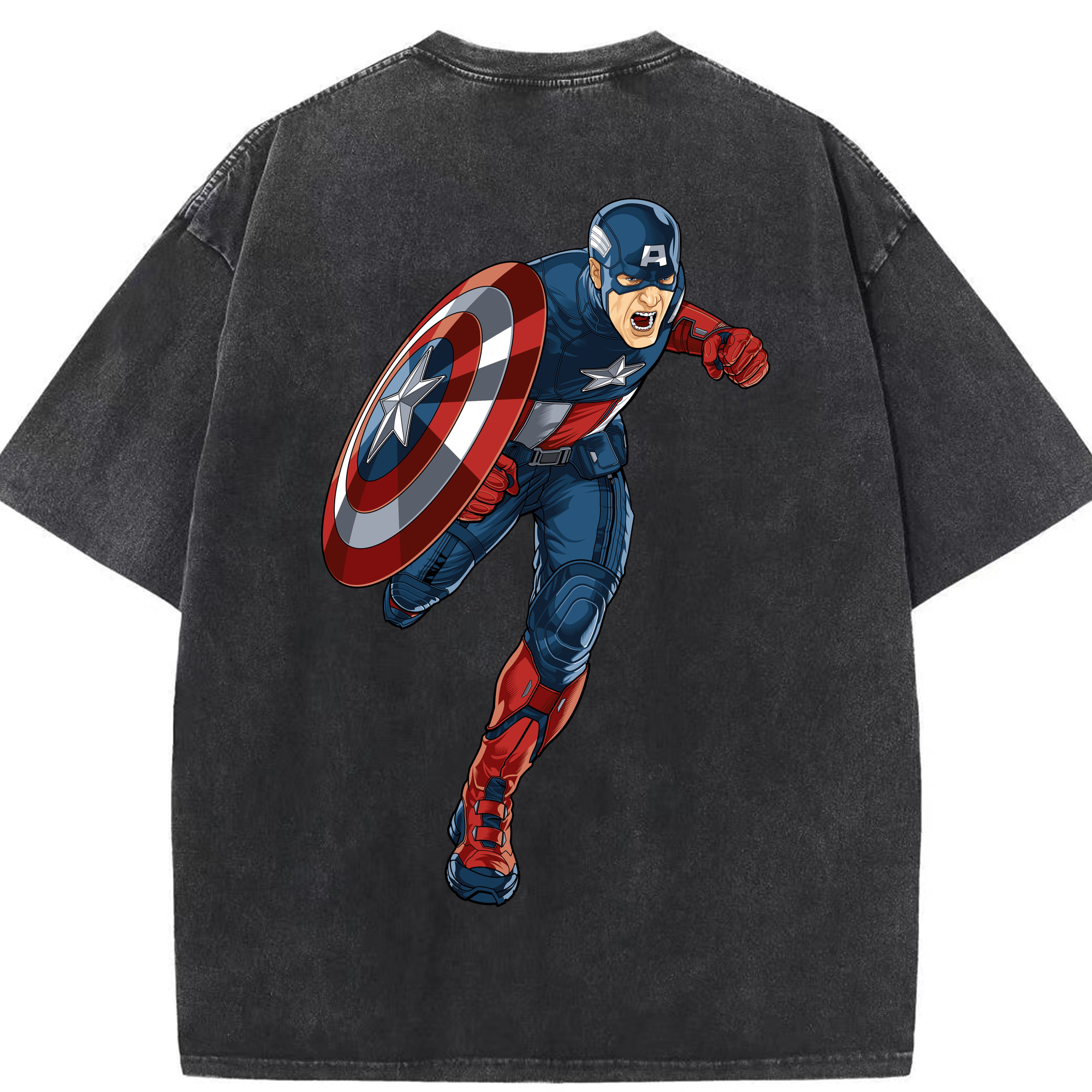 （画像用） アベンジャーズ The Avengers 綿100% ヴィンテージ風 半袖Tシャツ（背面プリント）
