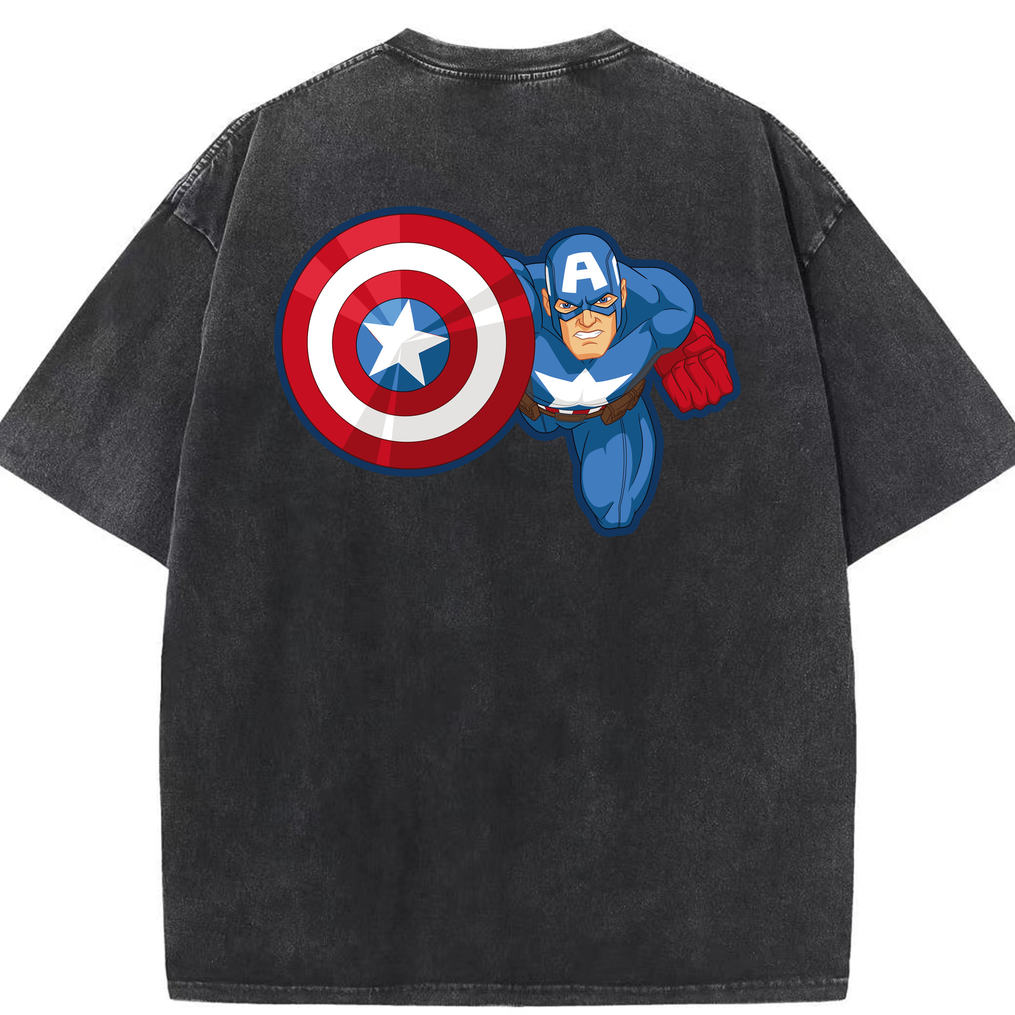 （画像用） アベンジャーズ The Avengers 綿100% ヴィンテージ風 半袖Tシャツ（背面プリント）