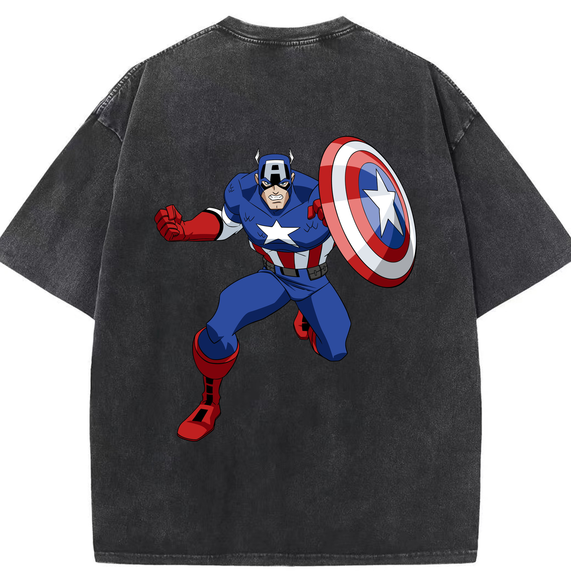 （画像用） アベンジャーズ The Avengers 綿100% ヴィンテージ風 半袖Tシャツ（背面プリント）