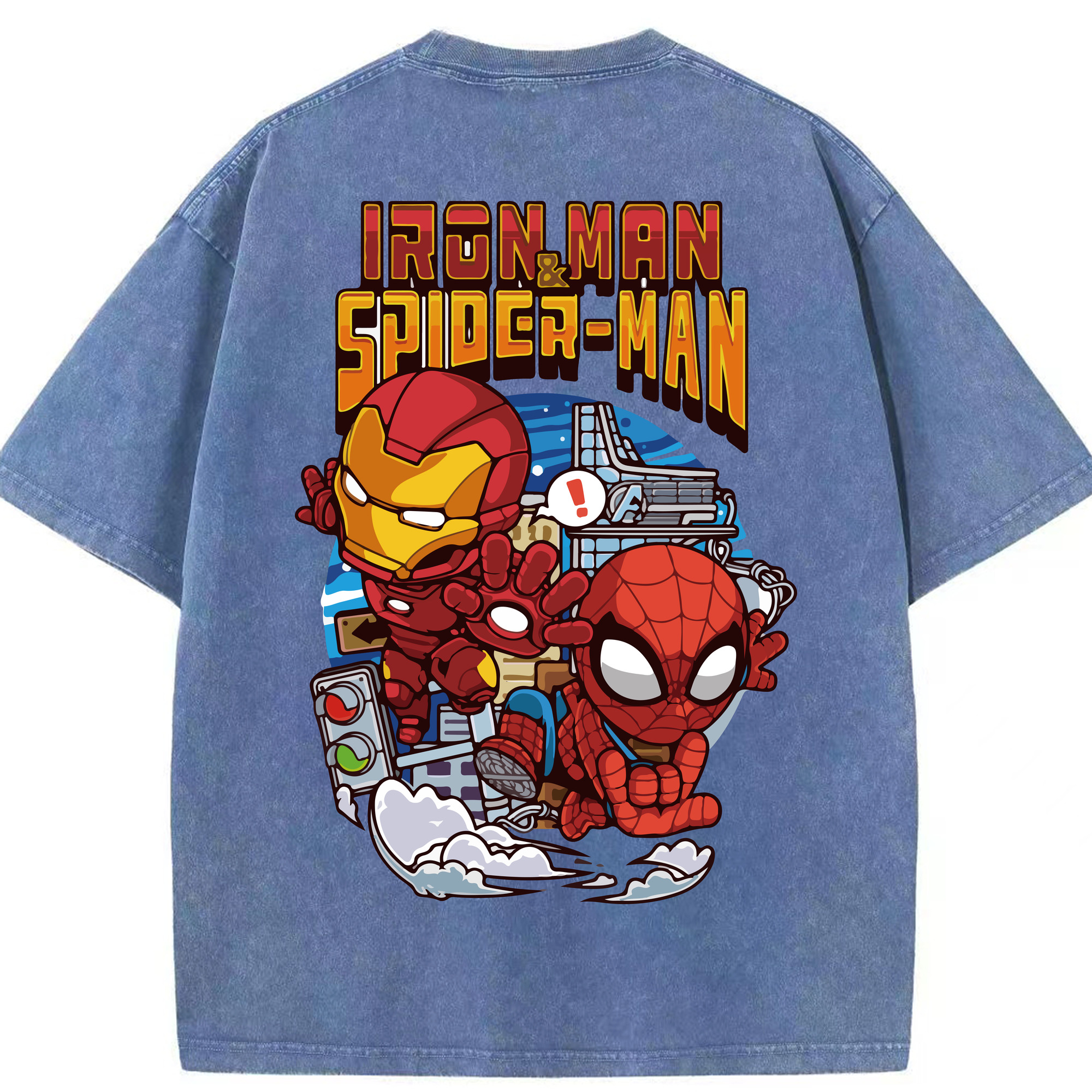 （画像用） アベンジャーズ The Avengers 綿100% ヴィンテージ風 半袖Tシャツ（背面プリント）
