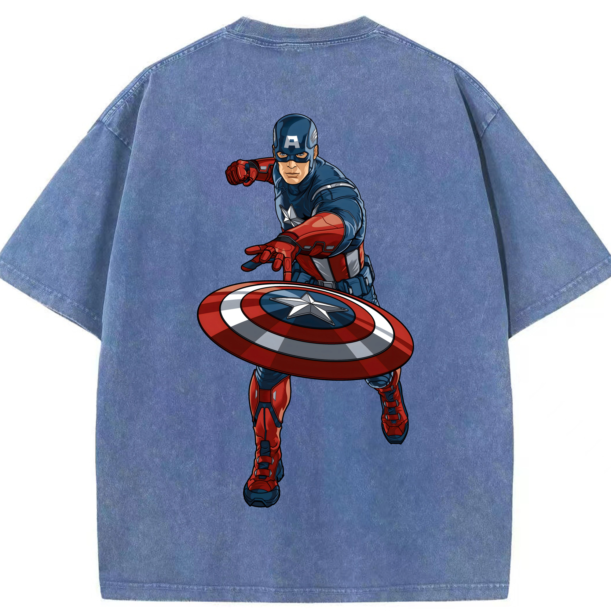 （画像用） アベンジャーズ The Avengers 綿100% ヴィンテージ風 半袖Tシャツ（背面プリント）