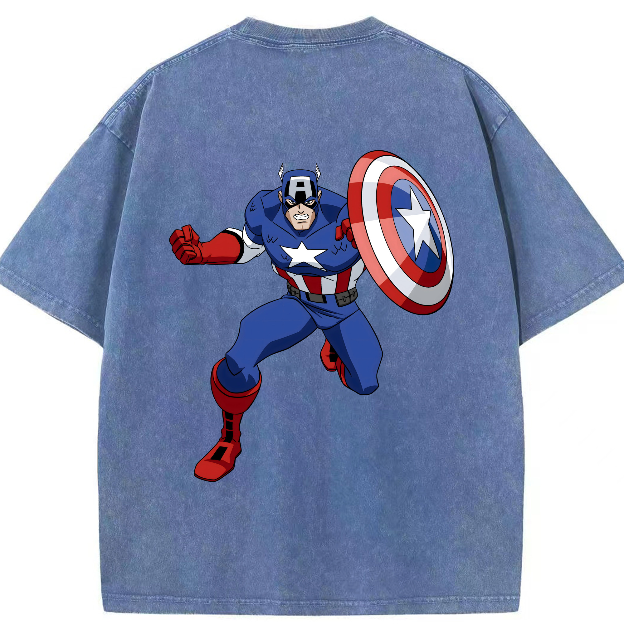 （画像用） アベンジャーズ The Avengers 綿100% ヴィンテージ風 半袖Tシャツ（背面プリント）