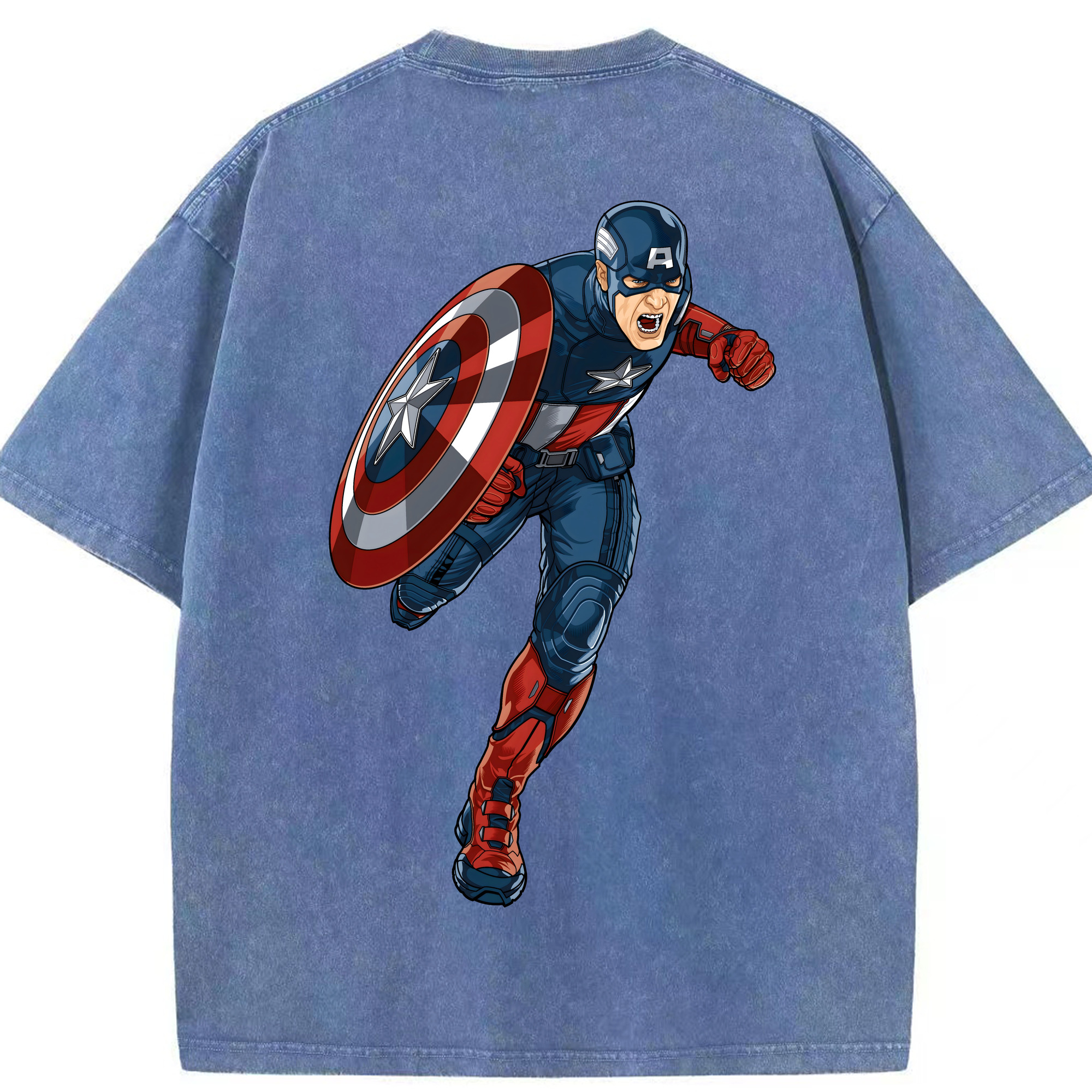 （画像用） アベンジャーズ The Avengers 綿100% ヴィンテージ風 半袖Tシャツ（背面プリント）