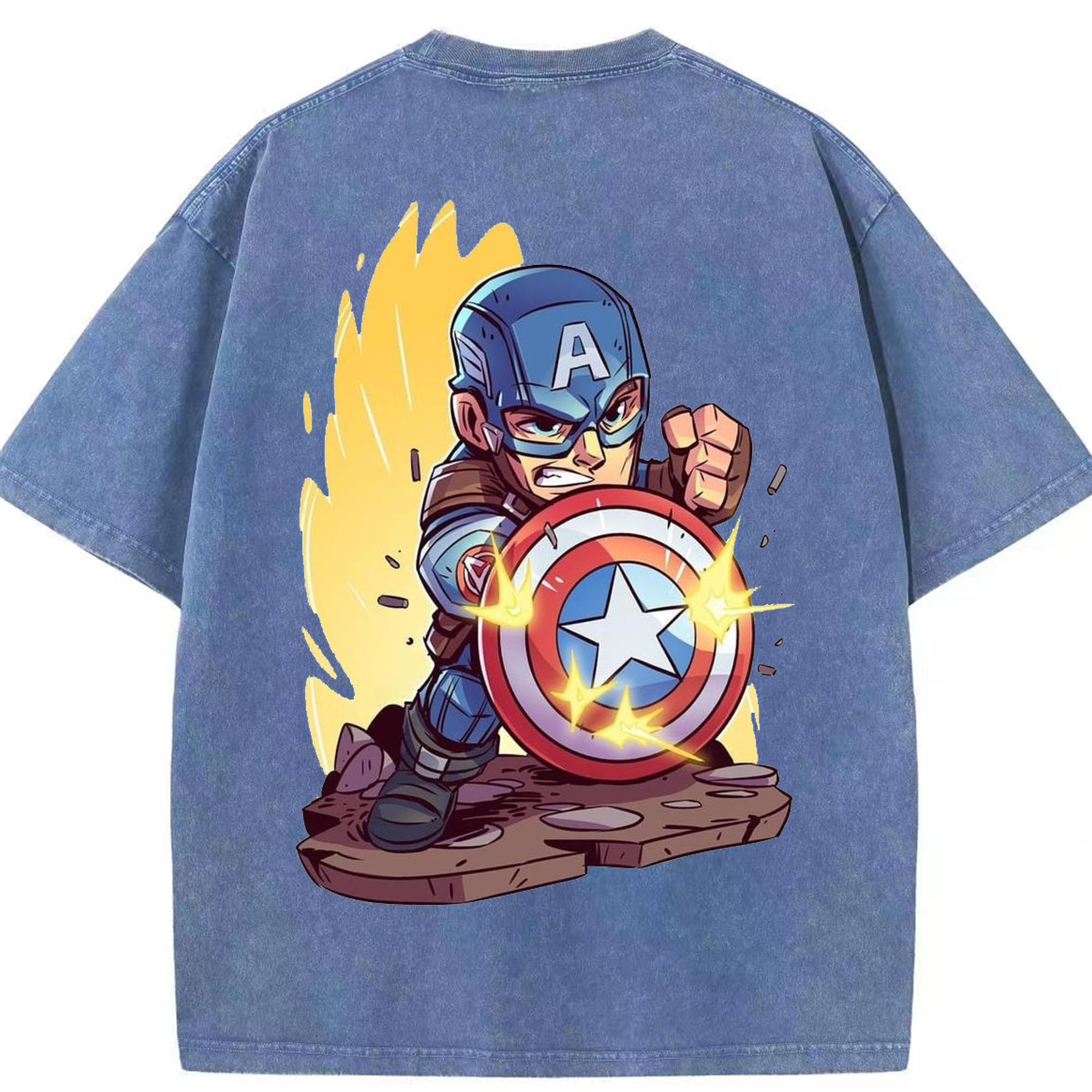 （画像用） アベンジャーズ The Avengers 綿100% ヴィンテージ風 半袖Tシャツ（背面プリント）