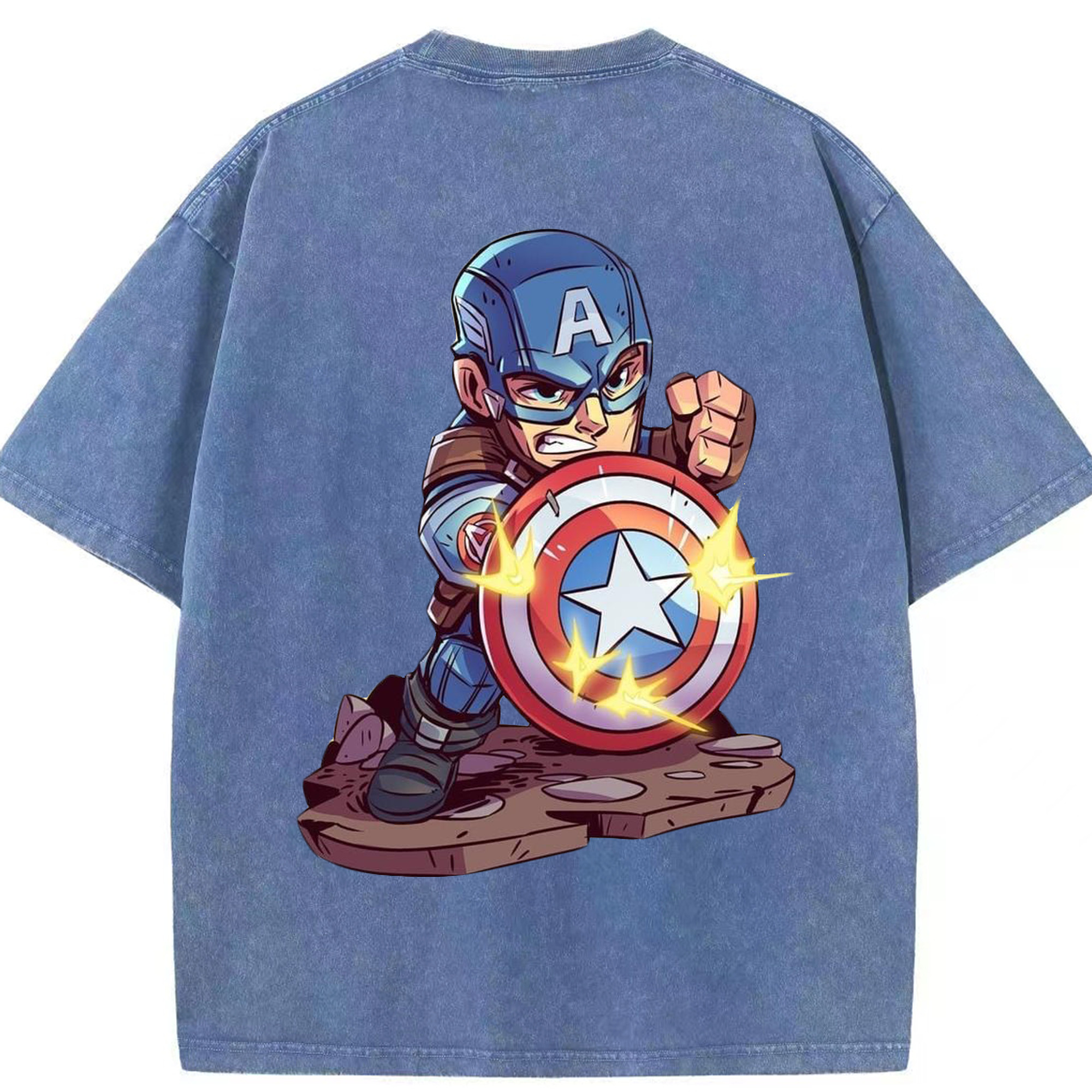 （画像用） アベンジャーズ The Avengers 綿100% ヴィンテージ風 半袖Tシャツ（背面プリント）
