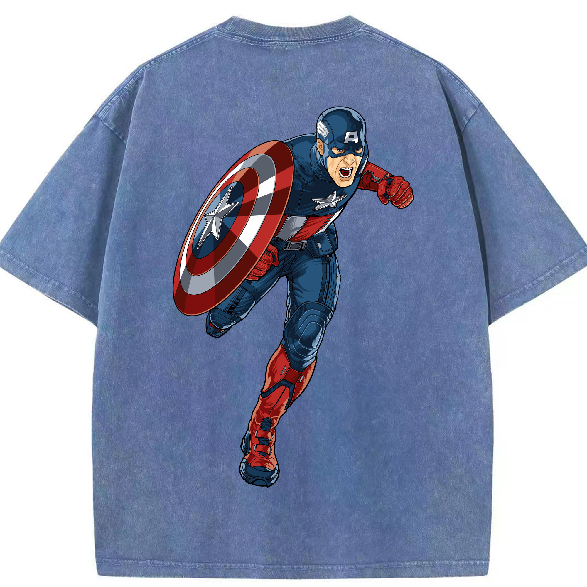 （画像用） アベンジャーズ The Avengers 綿100% ヴィンテージ風 半袖Tシャツ（背面プリント）