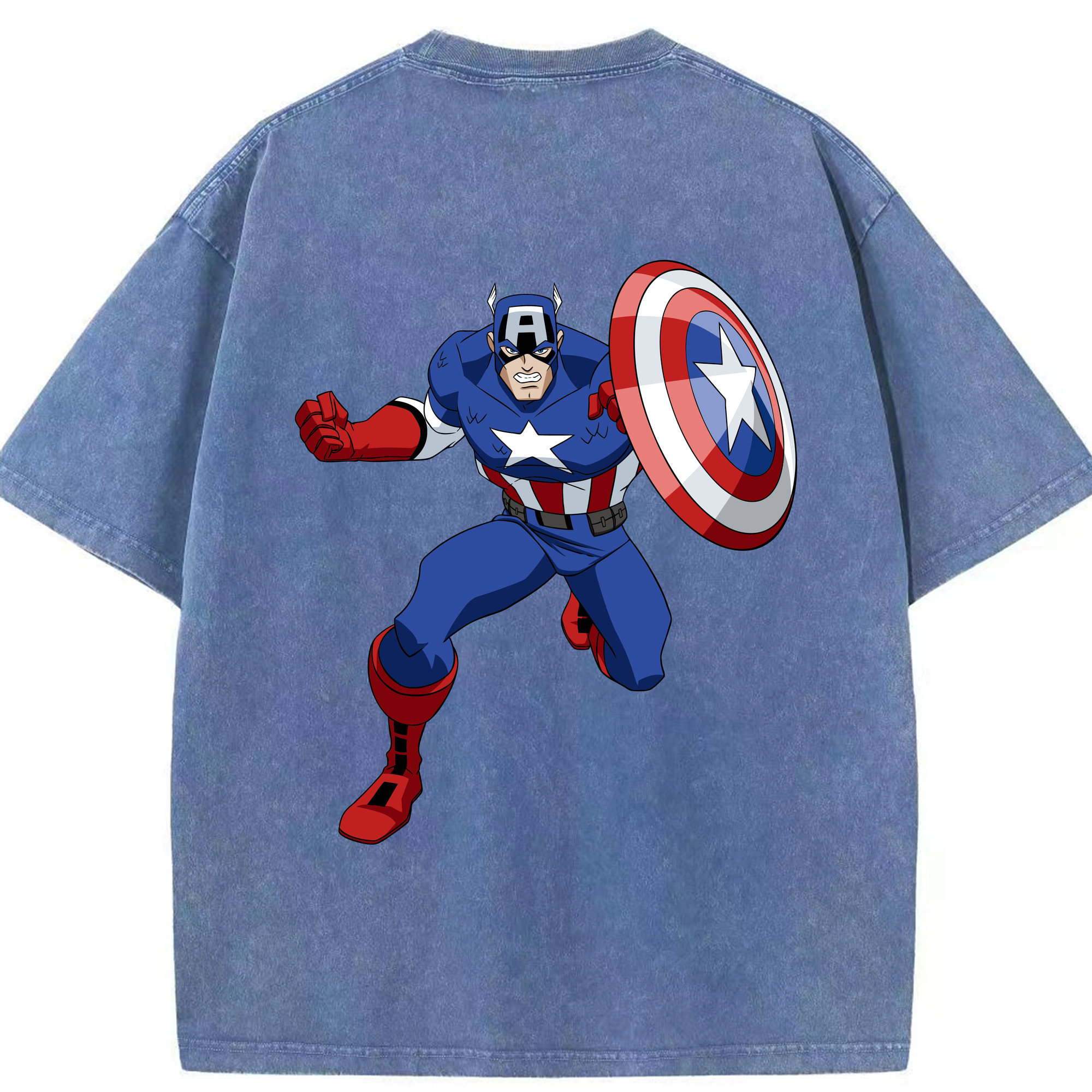 （画像用） アベンジャーズ The Avengers 綿100% ヴィンテージ風 半袖Tシャツ（背面プリント）