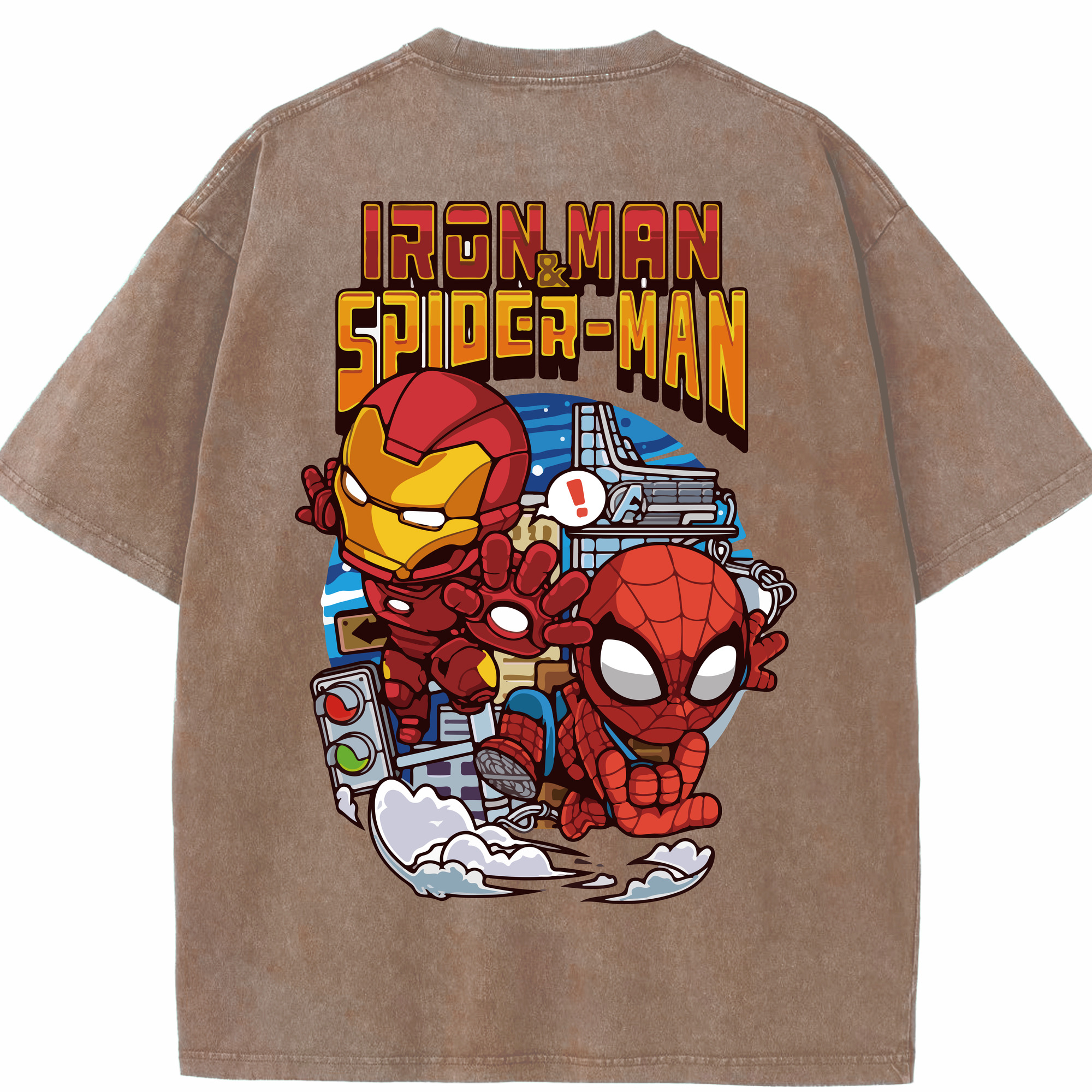 （画像用） アベンジャーズ The Avengers 綿100% ヴィンテージ風 半袖Tシャツ（背面プリント）
