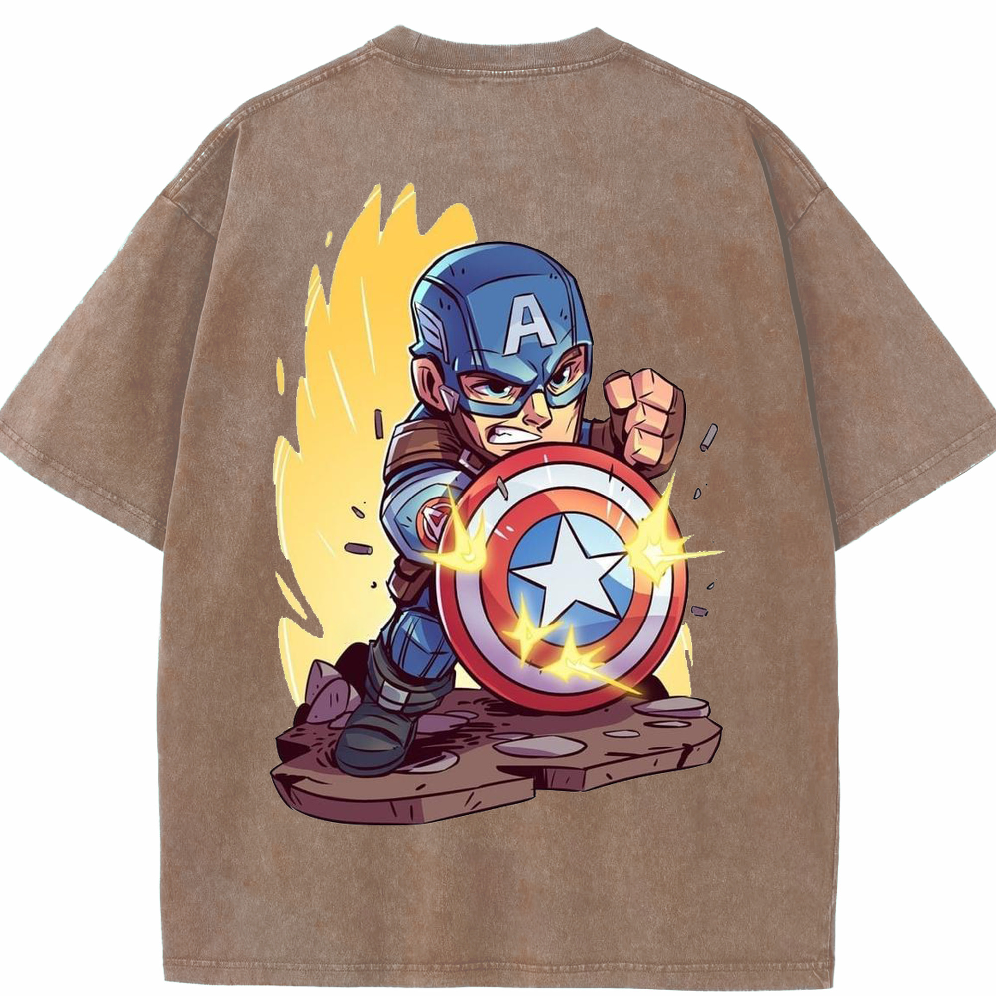 （画像用） アベンジャーズ The Avengers 綿100% ヴィンテージ風 半袖Tシャツ（背面プリント）