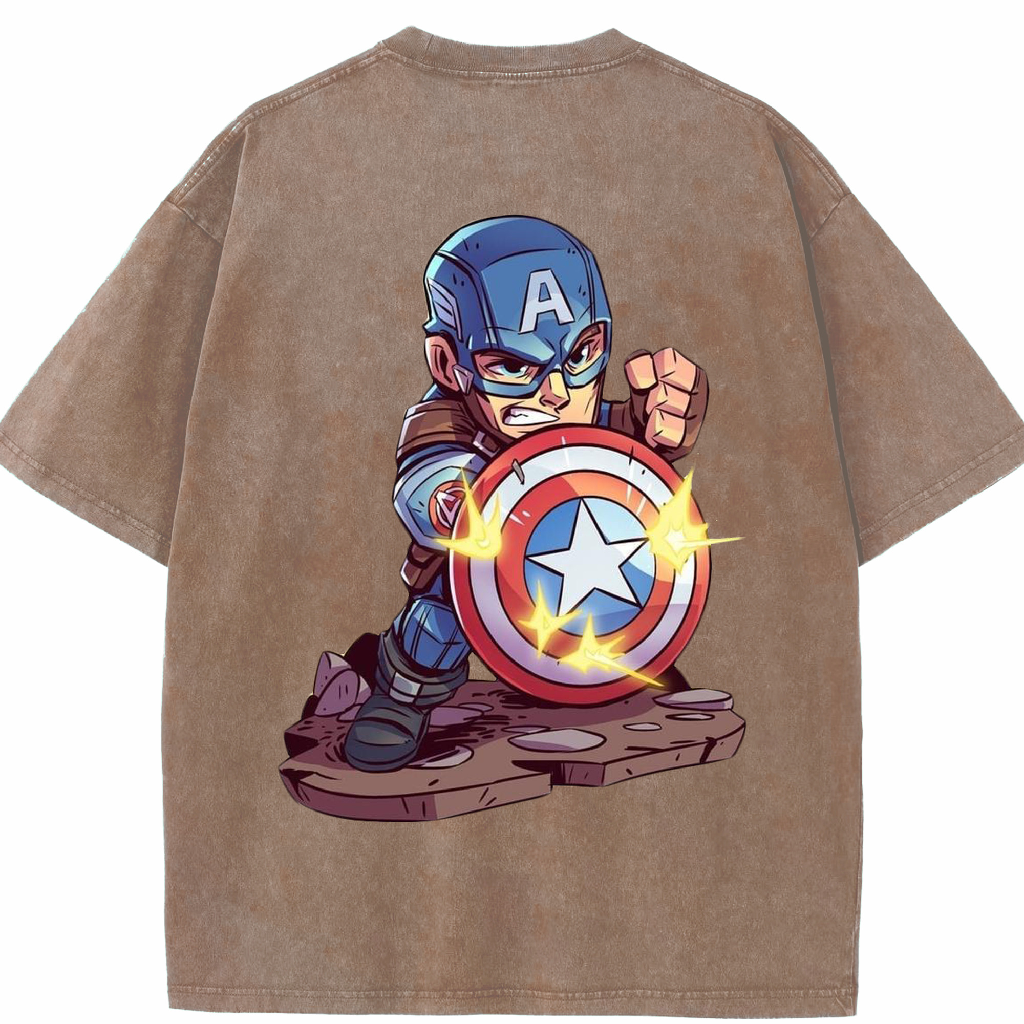 （画像用） アベンジャーズ The Avengers 綿100% ヴィンテージ風 半袖Tシャツ（背面プリント）