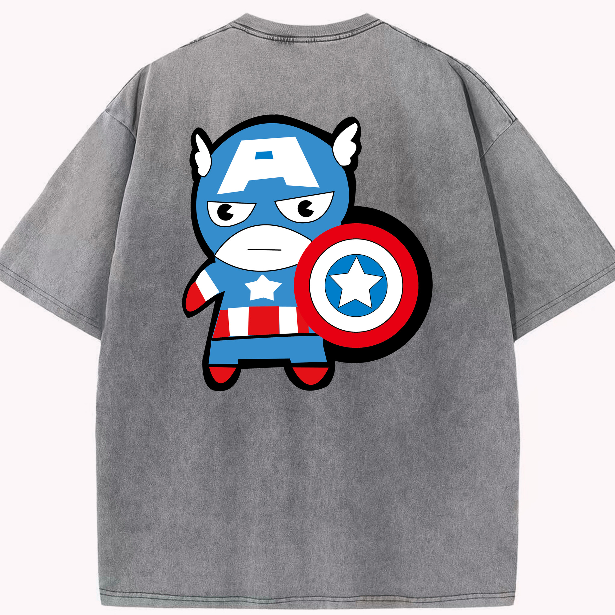 （画像用） アベンジャーズ The Avengers 綿100% ヴィンテージ風 半袖Tシャツ（背面プリント）
