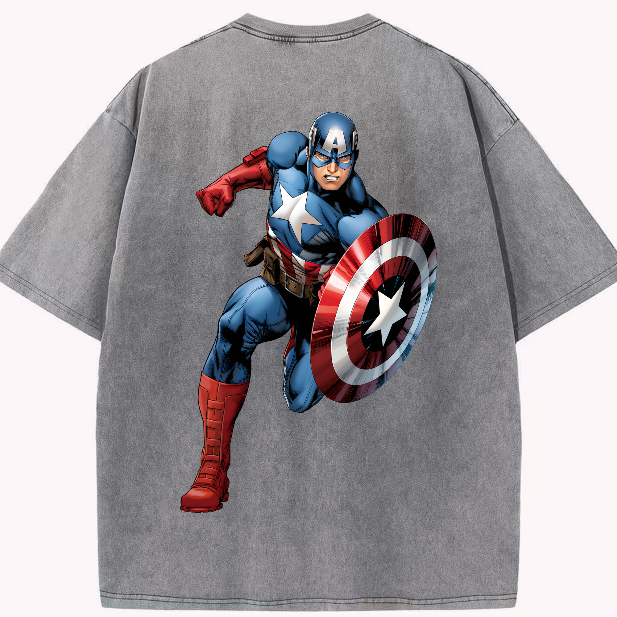 （画像用） アベンジャーズ The Avengers 綿100% ヴィンテージ風 半袖Tシャツ（背面プリント）