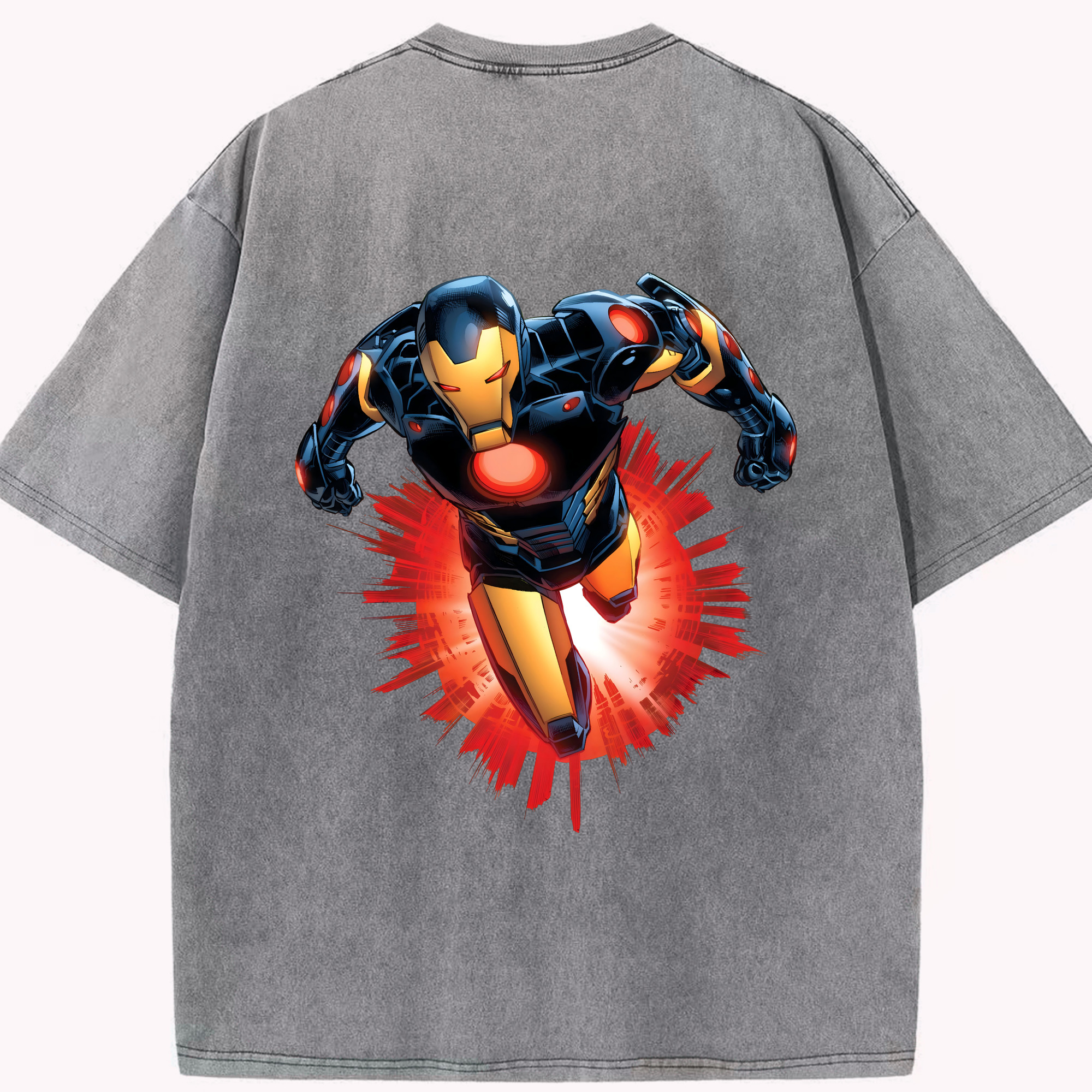 （画像用） アベンジャーズ The Avengers 綿100% ヴィンテージ風 半袖Tシャツ（背面プリント）