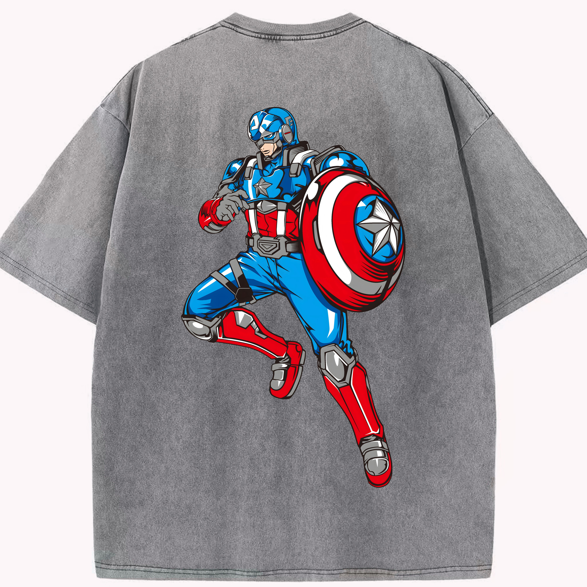 （画像用） アベンジャーズ The Avengers 綿100% ヴィンテージ風 半袖Tシャツ（背面プリント）