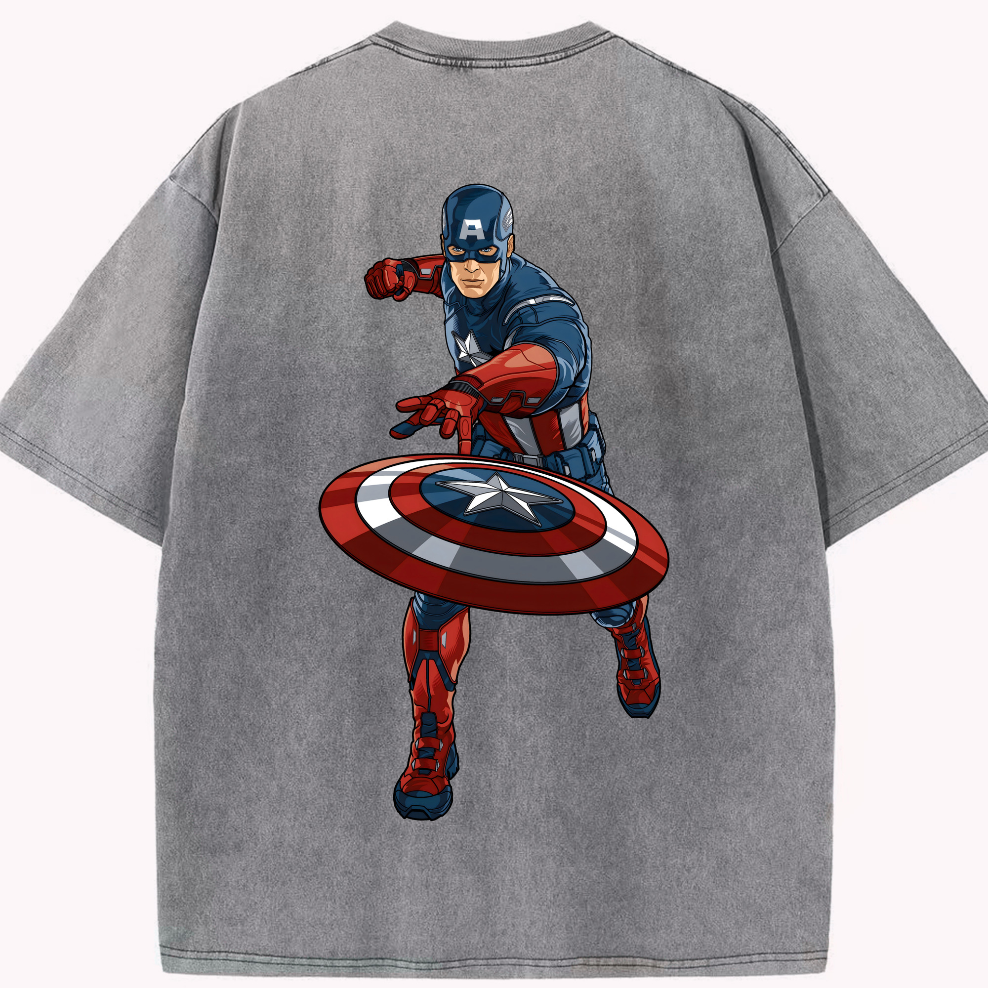 （画像用） アベンジャーズ The Avengers 綿100% ヴィンテージ風 半袖Tシャツ（背面プリント）