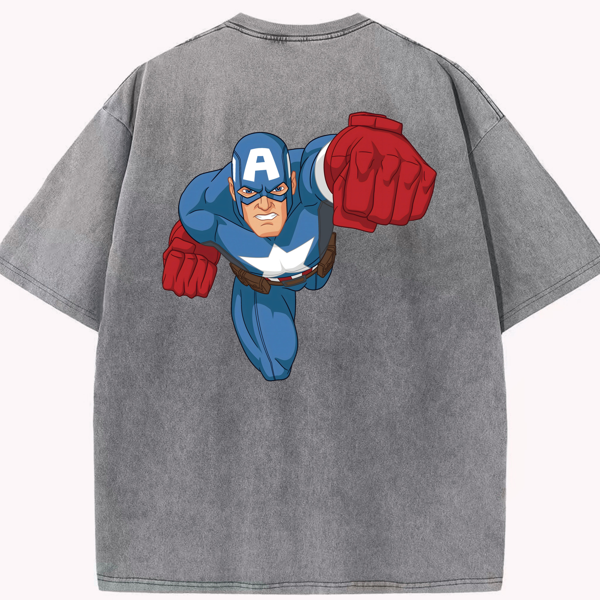 （画像用） アベンジャーズ The Avengers 綿100% ヴィンテージ風 半袖Tシャツ（背面プリント）
