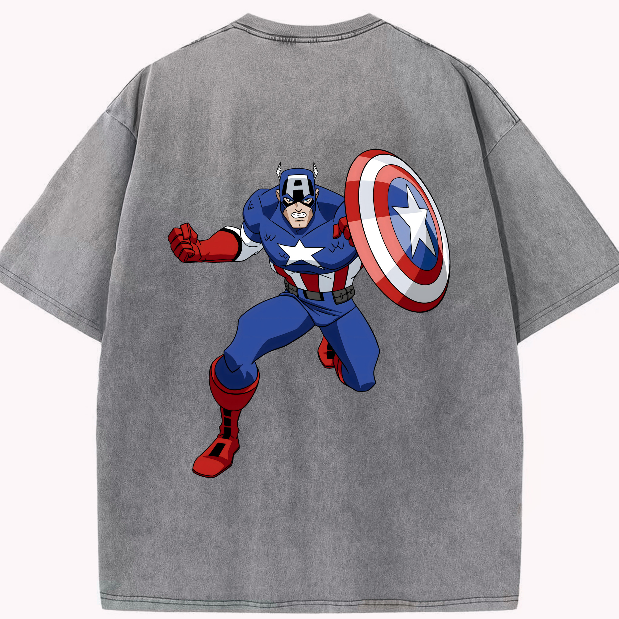 （画像用） アベンジャーズ The Avengers 綿100% ヴィンテージ風 半袖Tシャツ（背面プリント）